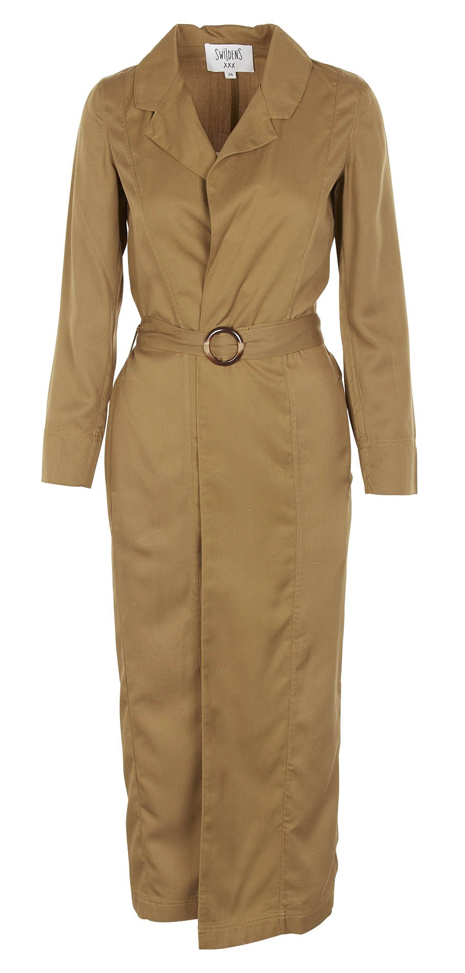 Trench long fluide ceinturé Qorum SWILDENS Kaki