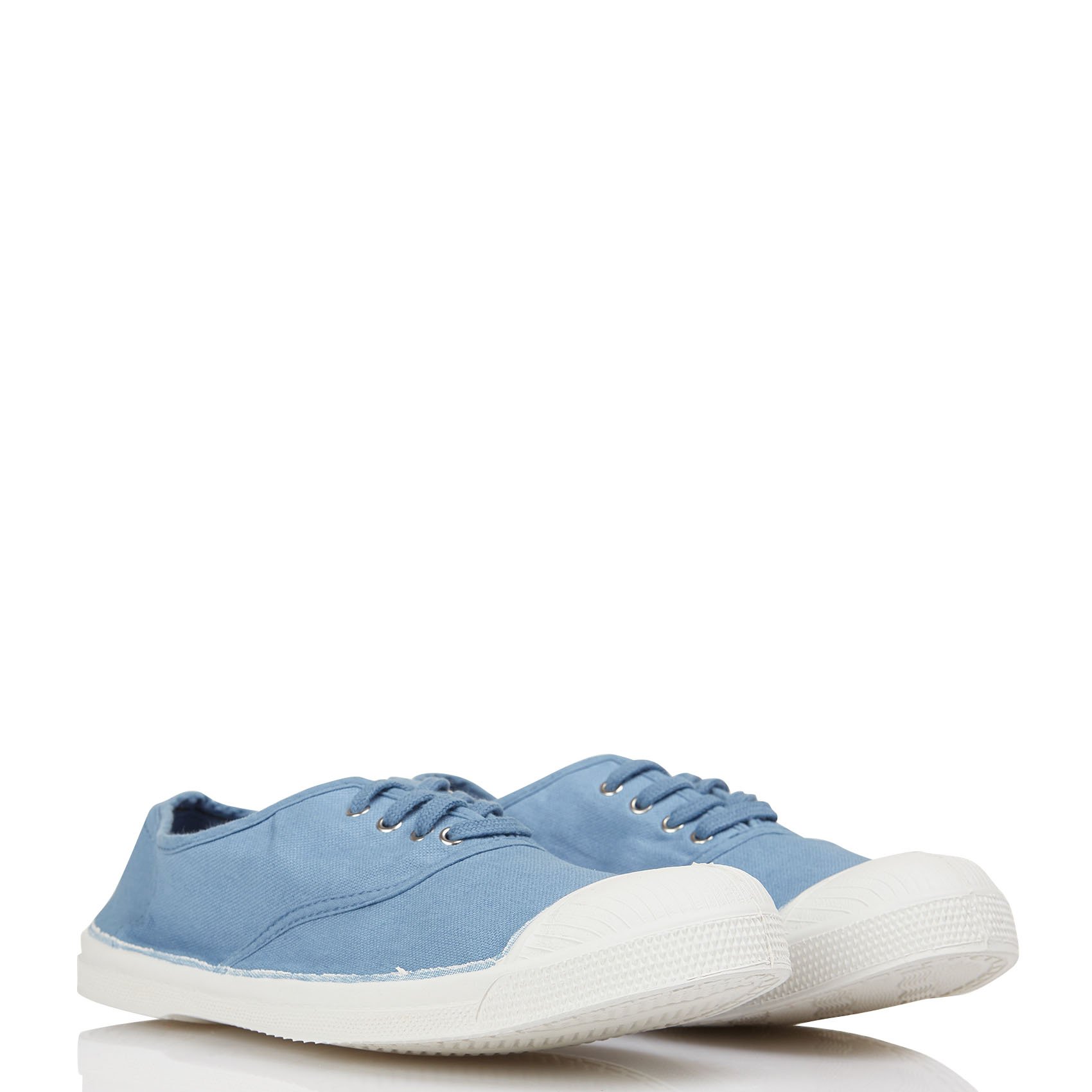 Tennis à lacets en toile de coton Bleu