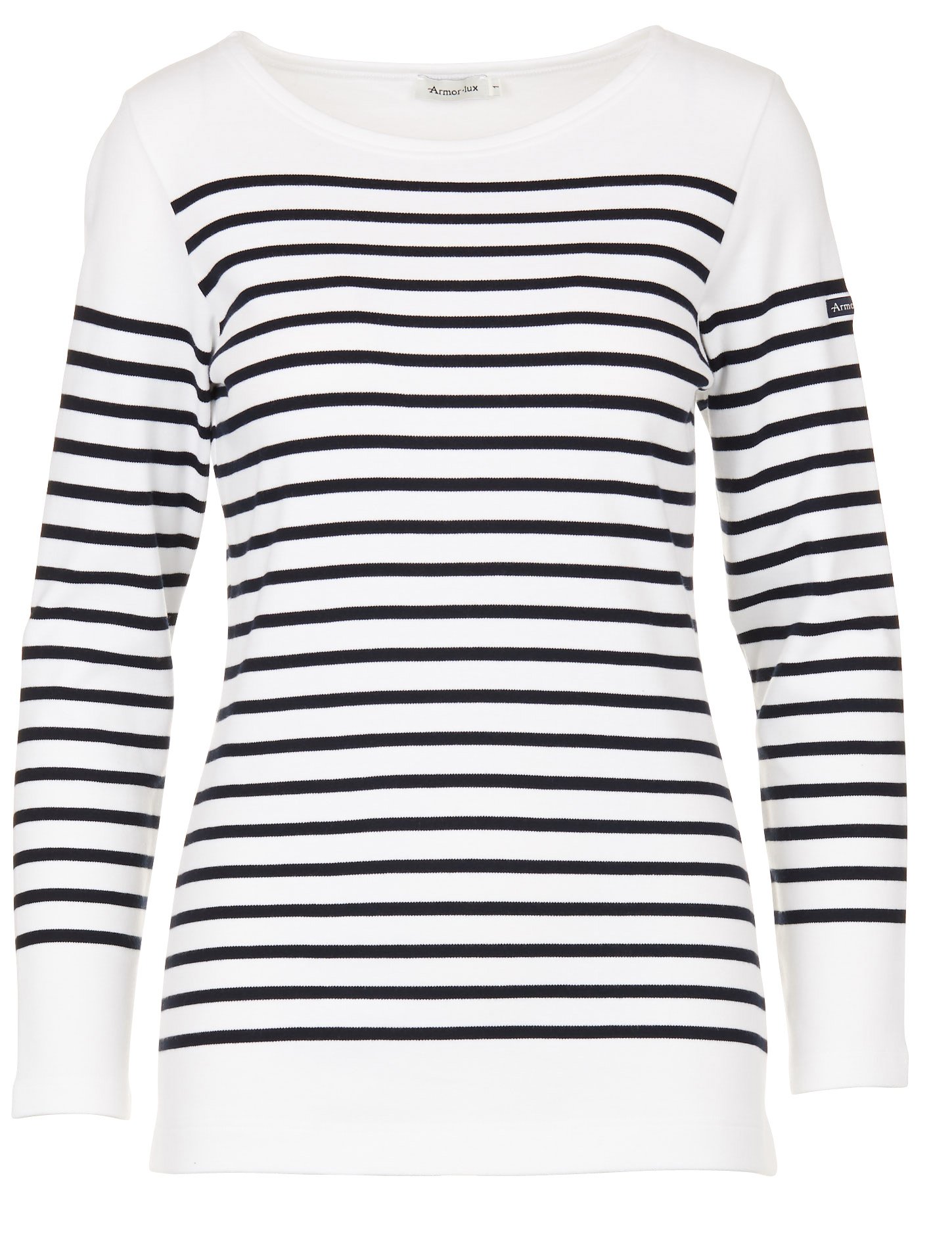 Jersey Breton top with boat neck ARMOR LUX White