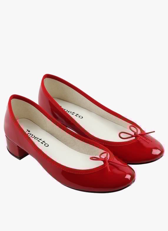 Red Heeled patent leather ballet pumps