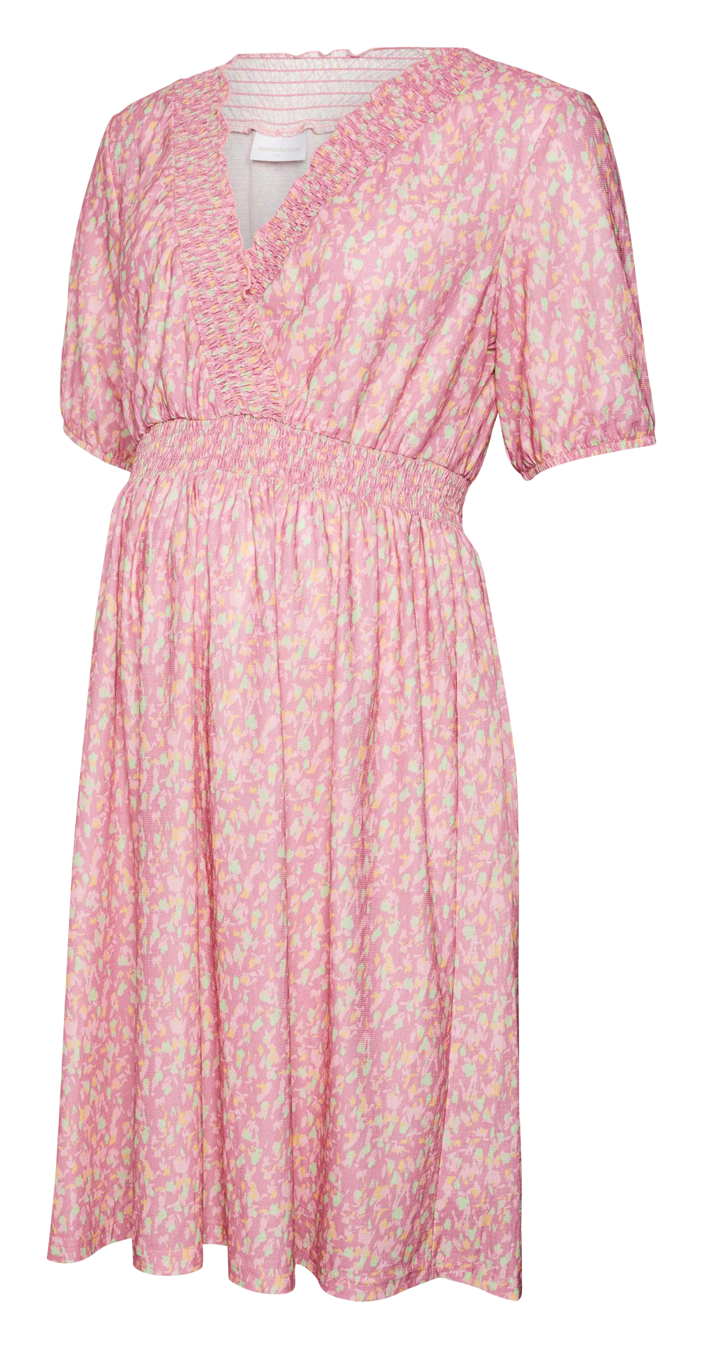Short printed V-neck dress MAMALICIOUS Pink