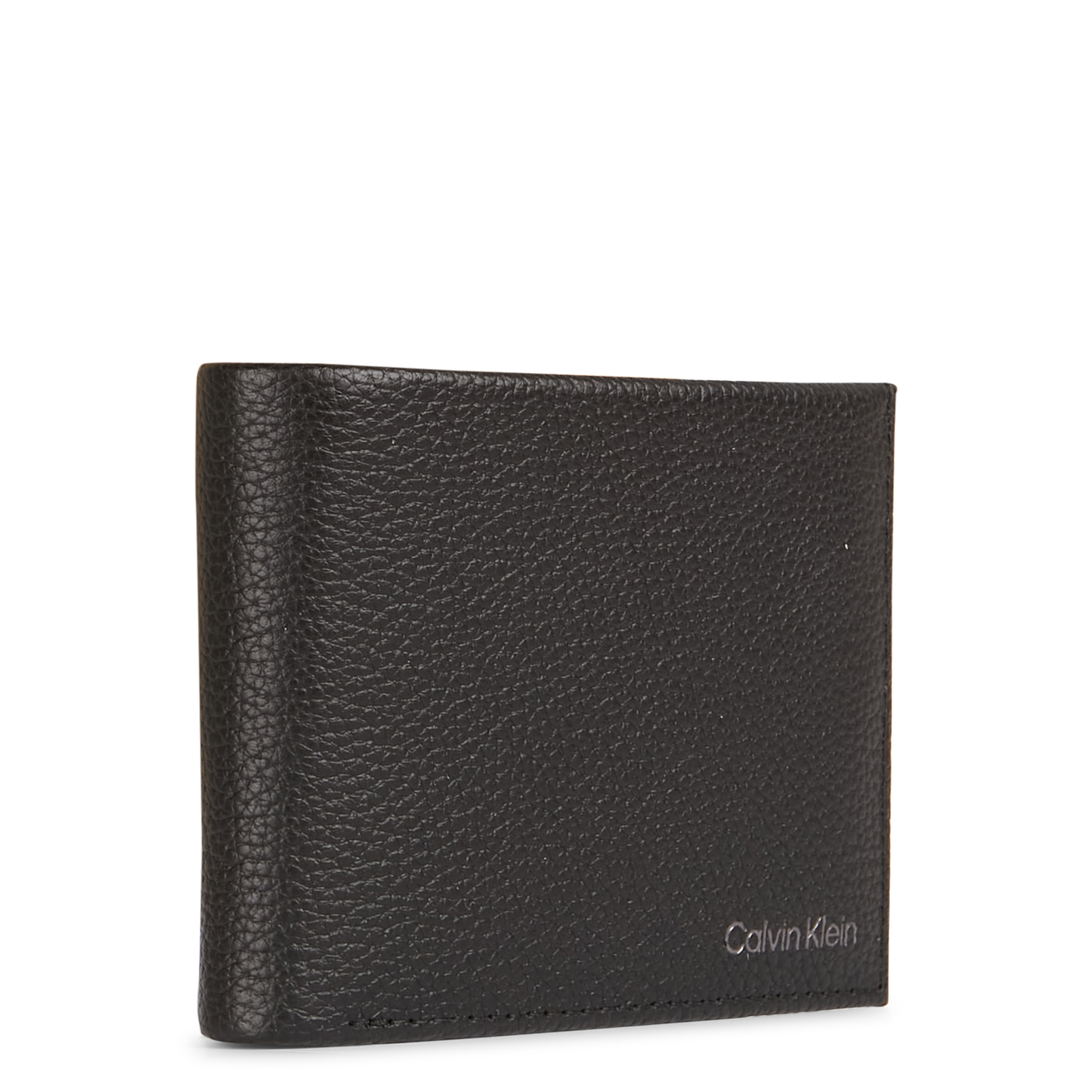 Leather wallet with engraved logo CALVIN KLEIN Black