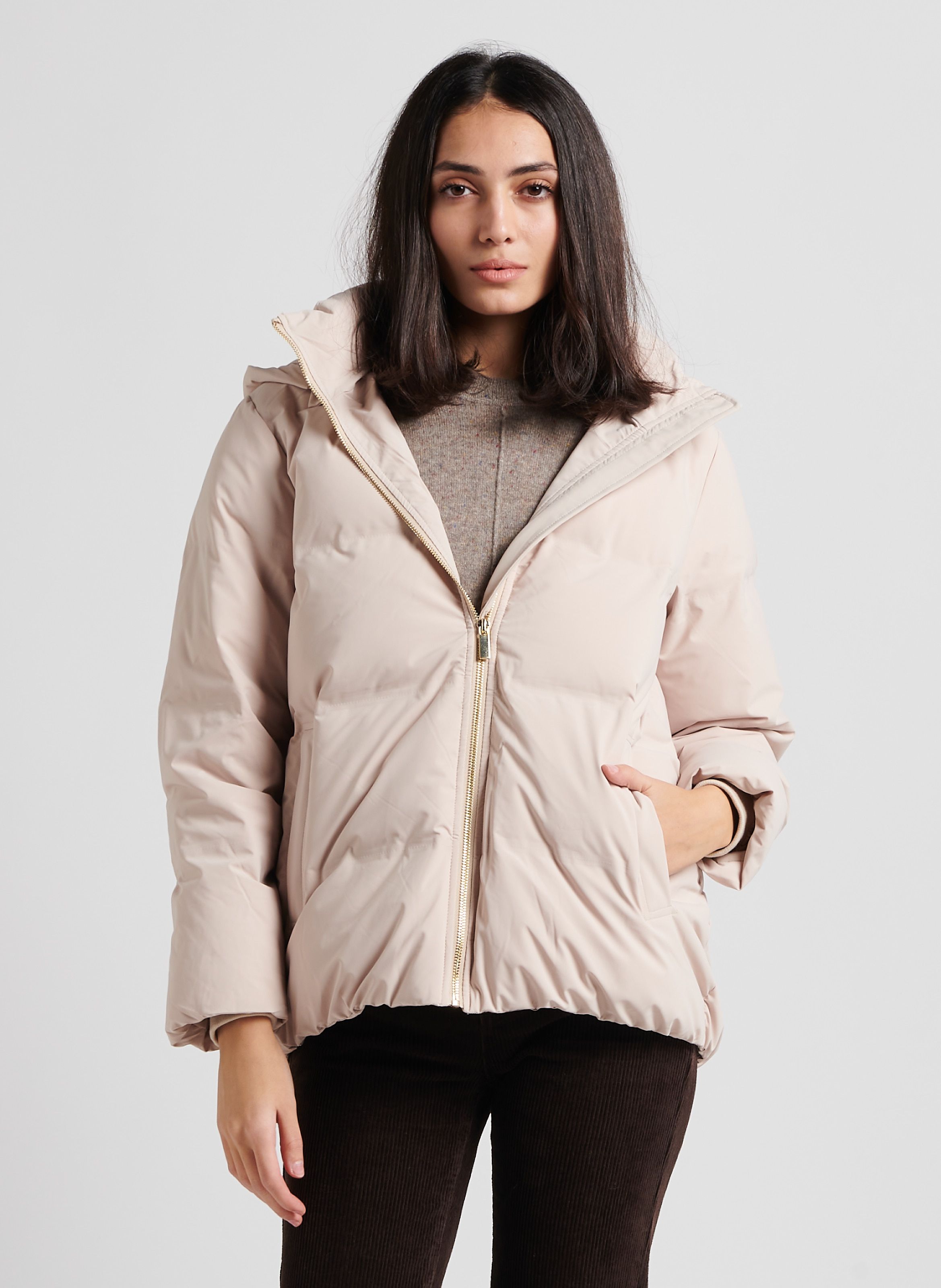 Hooded Down Jacket Naturel Maison 123 Women Place des Tendances