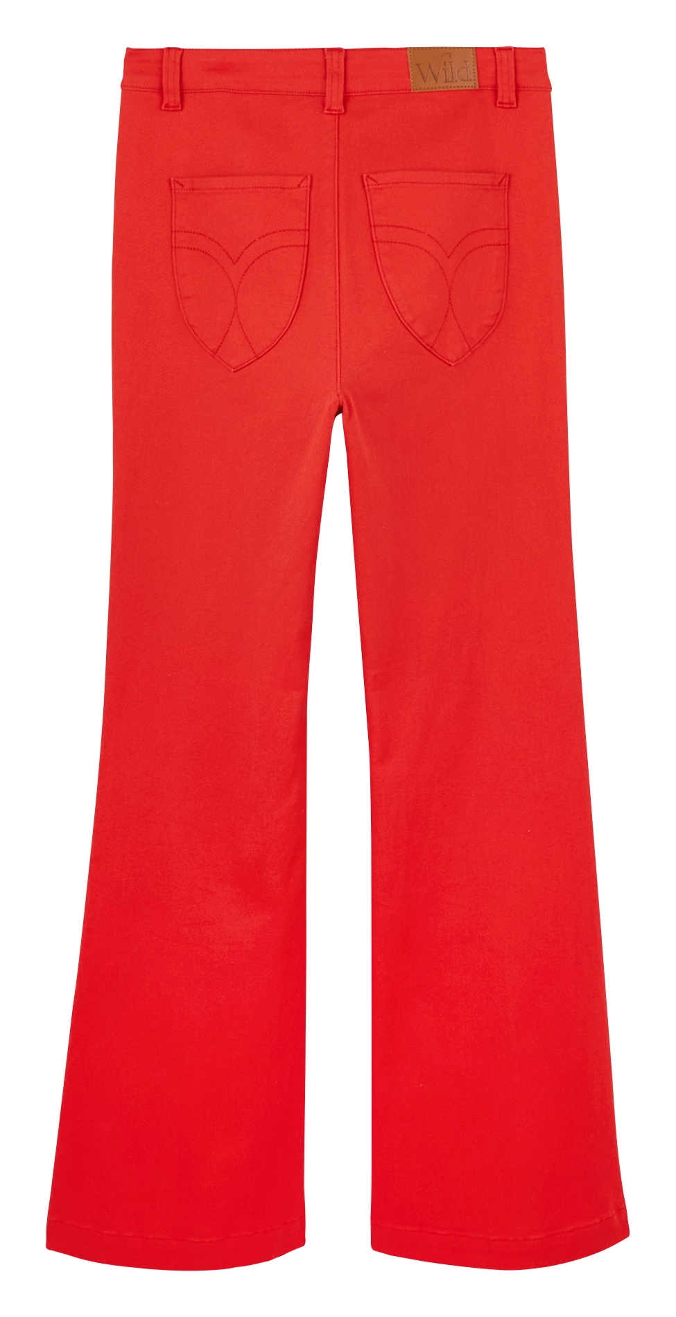 High-rise flared gabardine pants WILD Red