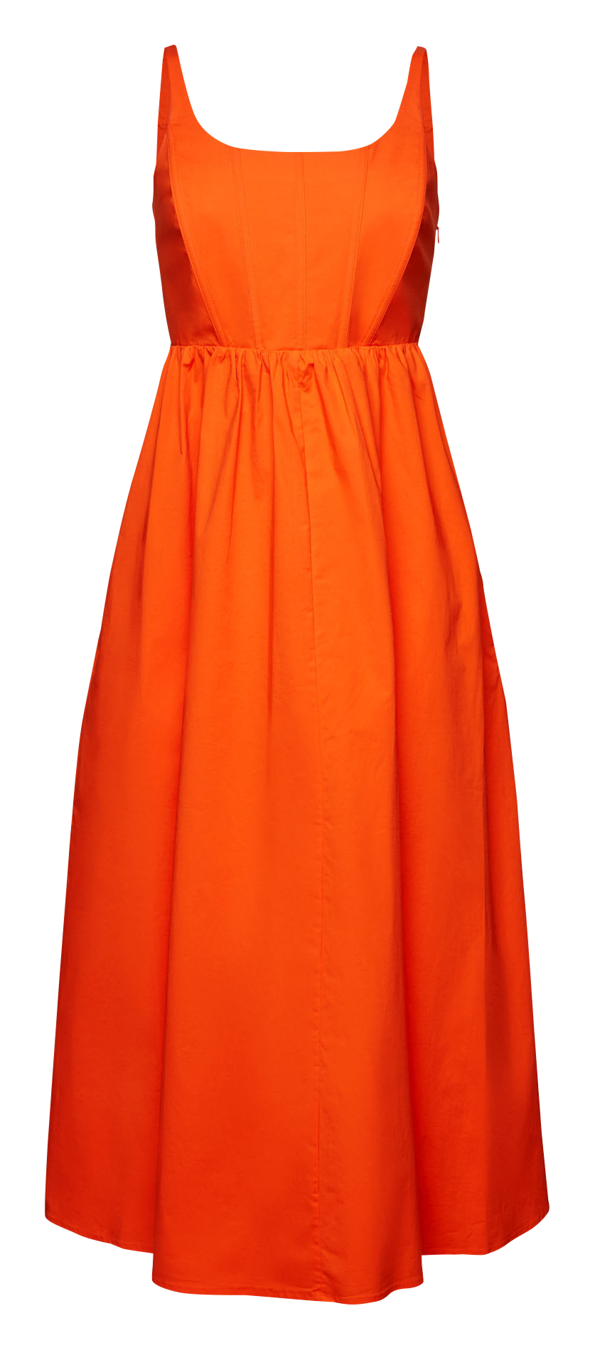 Robe midi à bretelles en coton mélangé ESPRIT Orange