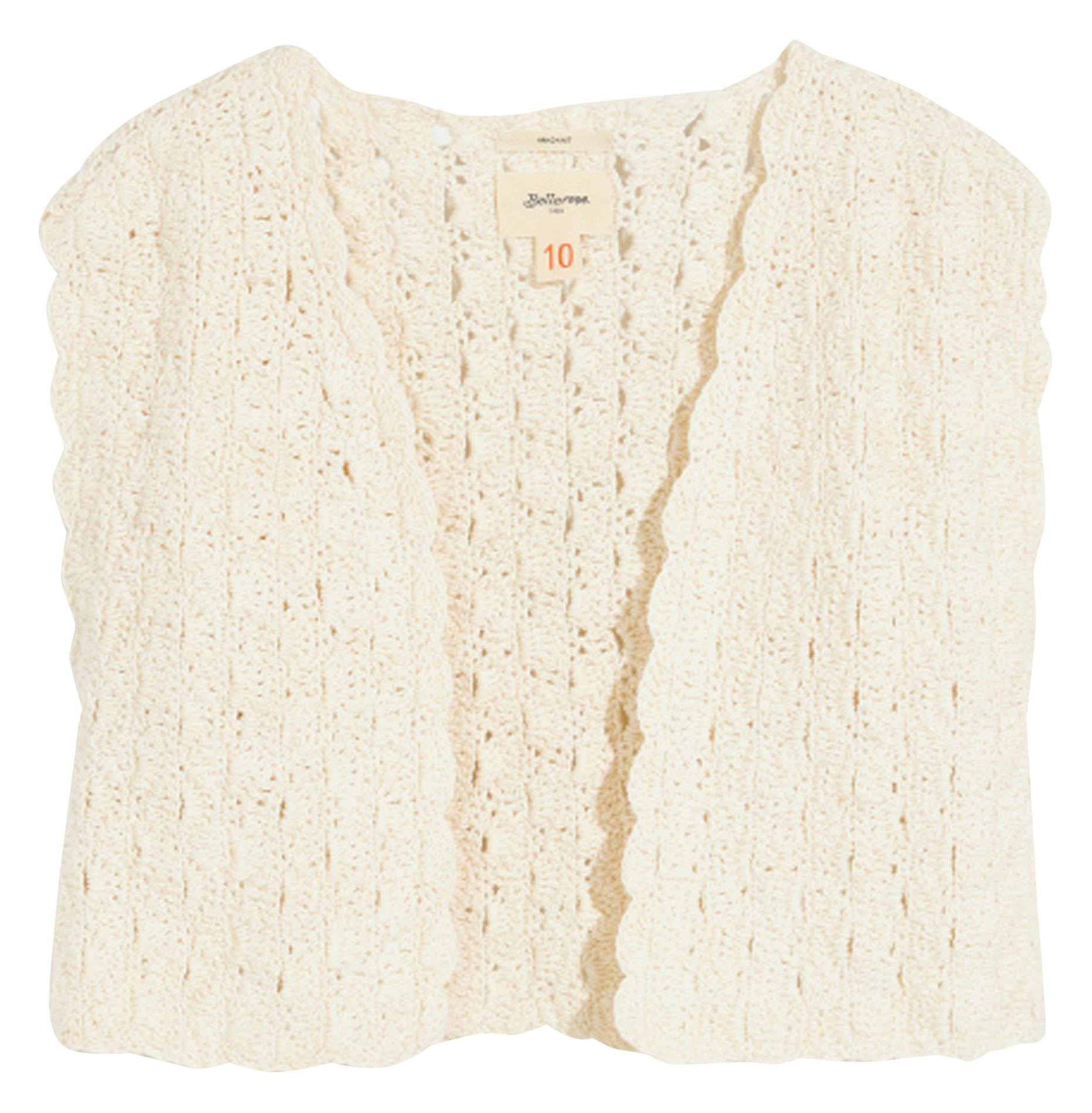 Sleeveless openwork knit cardigan BELLEROSE White