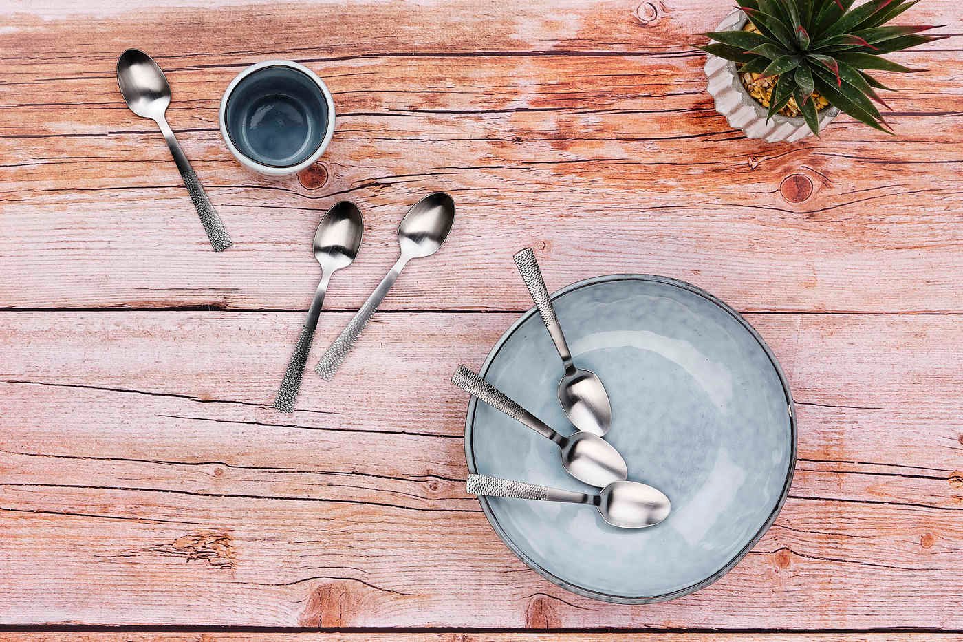 Set of 6 small spoons BJORN Red