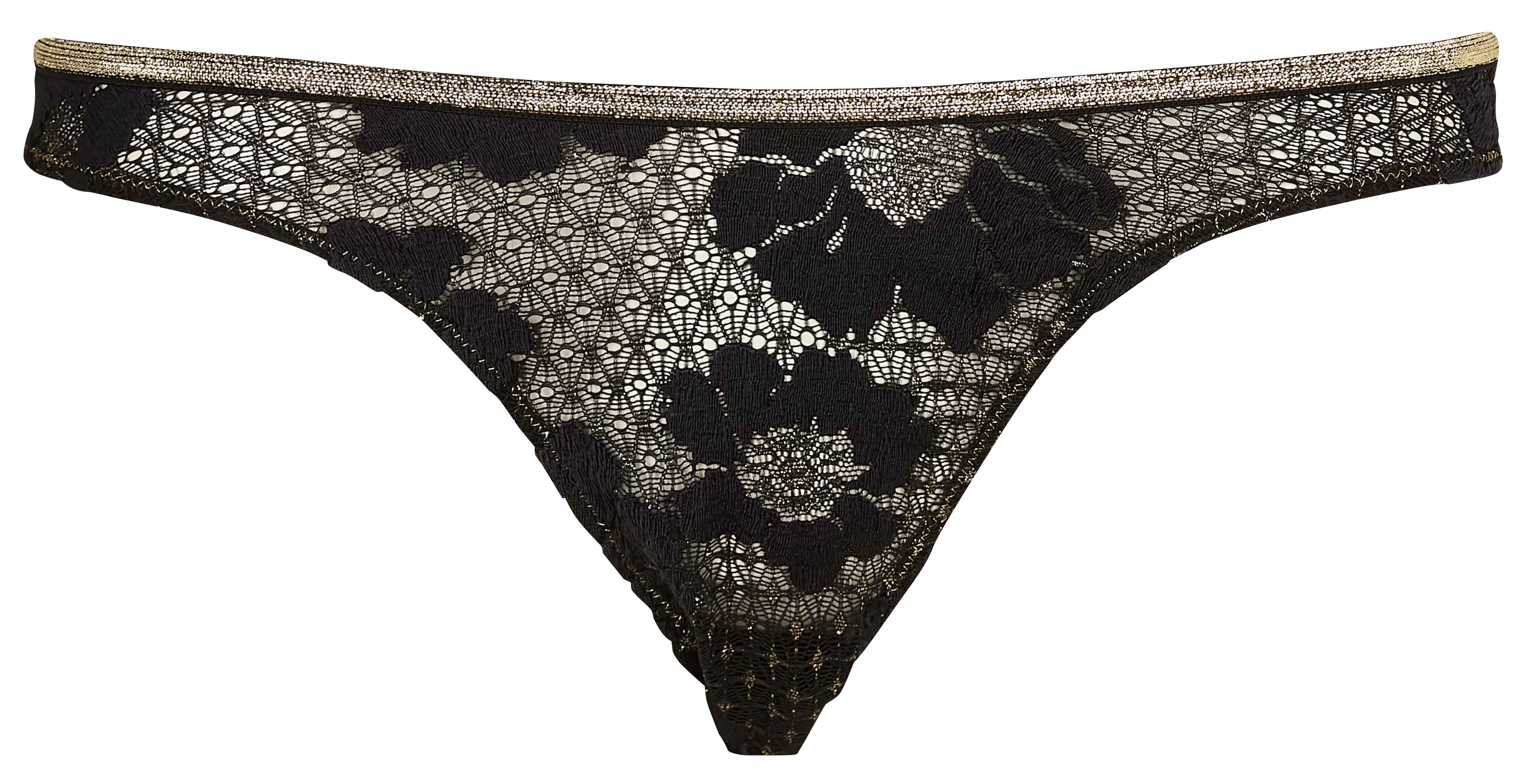 Tanga en dentelle  LA NOUVELLE Noir