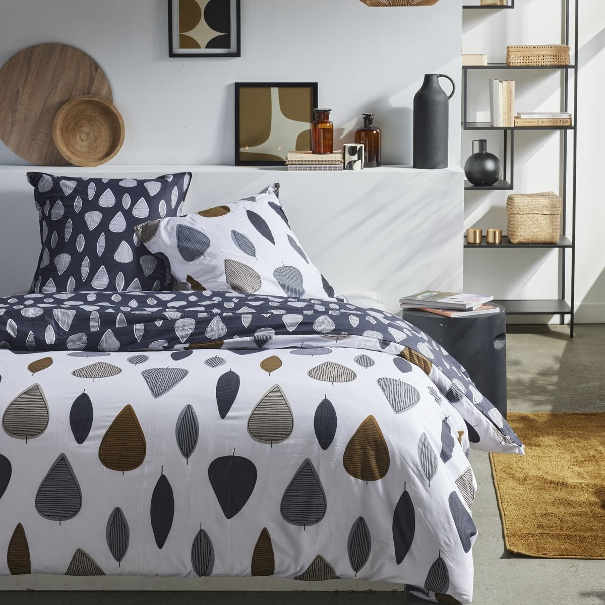 Zippered cotton printed bedding set TODAY LINGE DE MAISON White