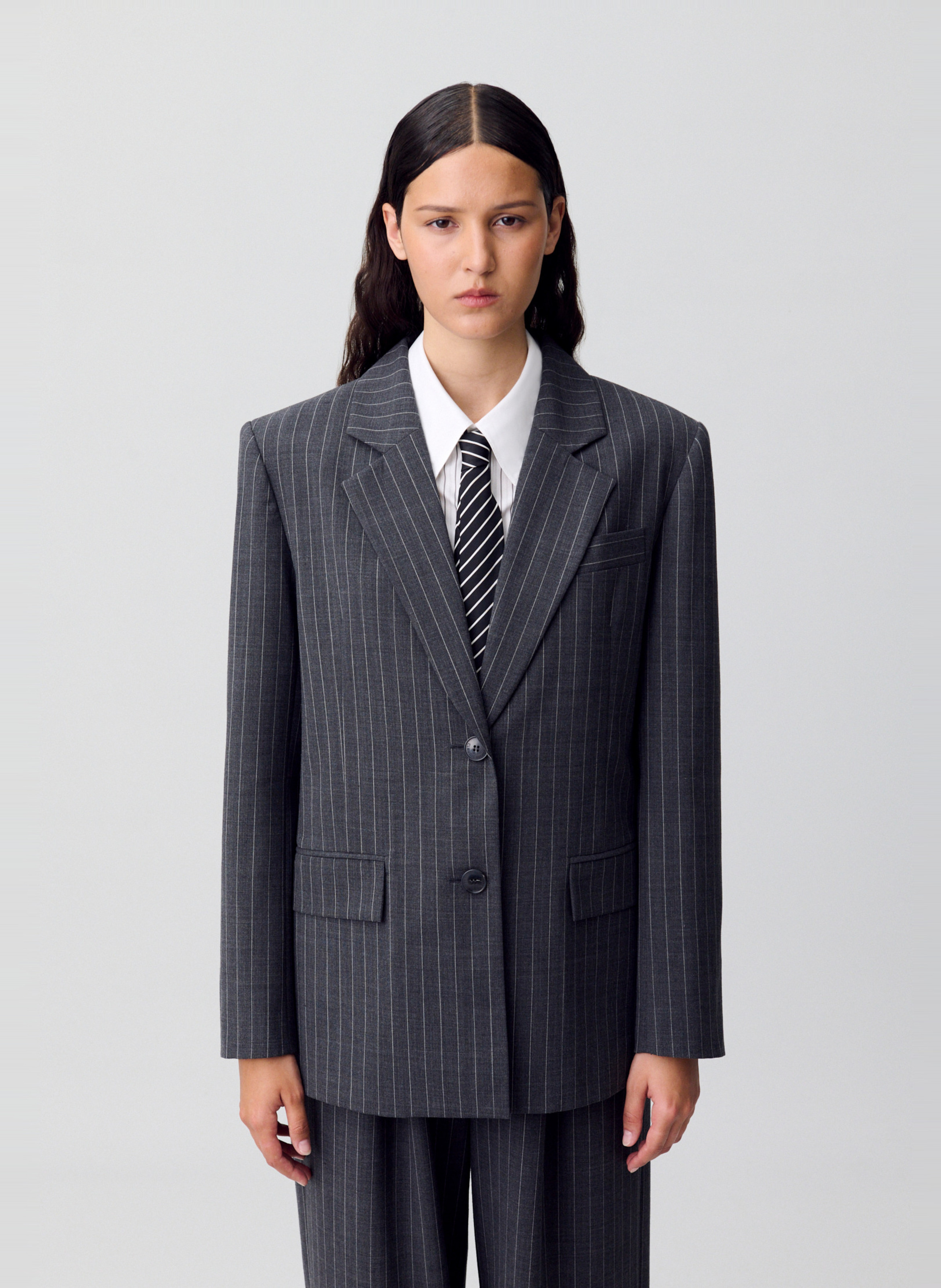 Veste col tailleur CLAUDIE PIERLOT Gris