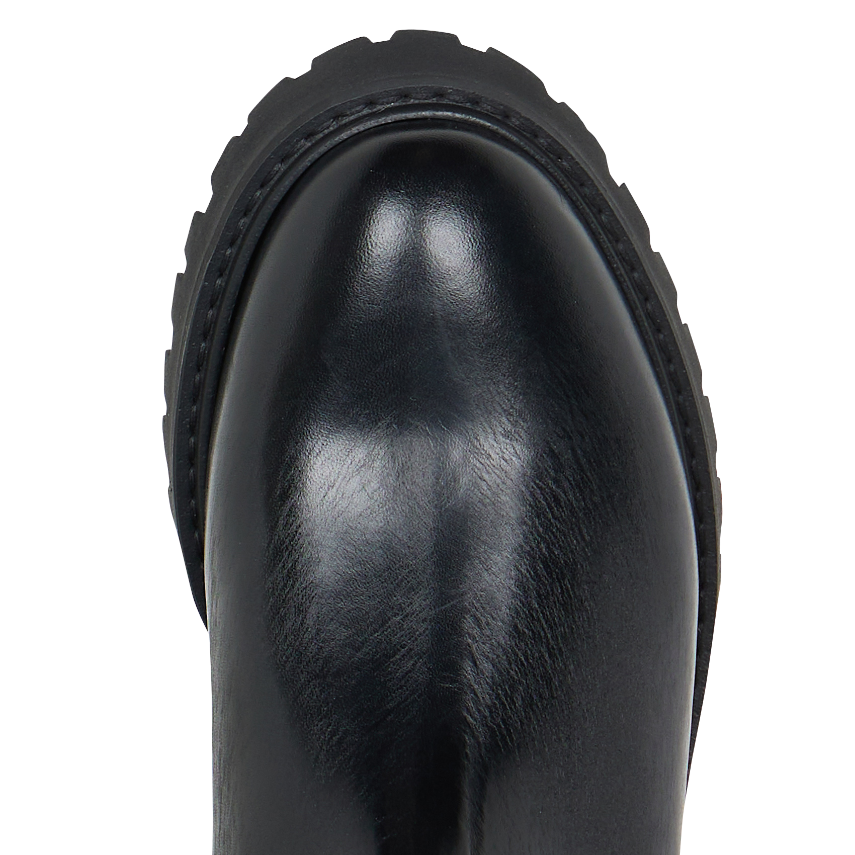 Effen leren enkellaarzen met textuur MAISON TOUFET Zwart