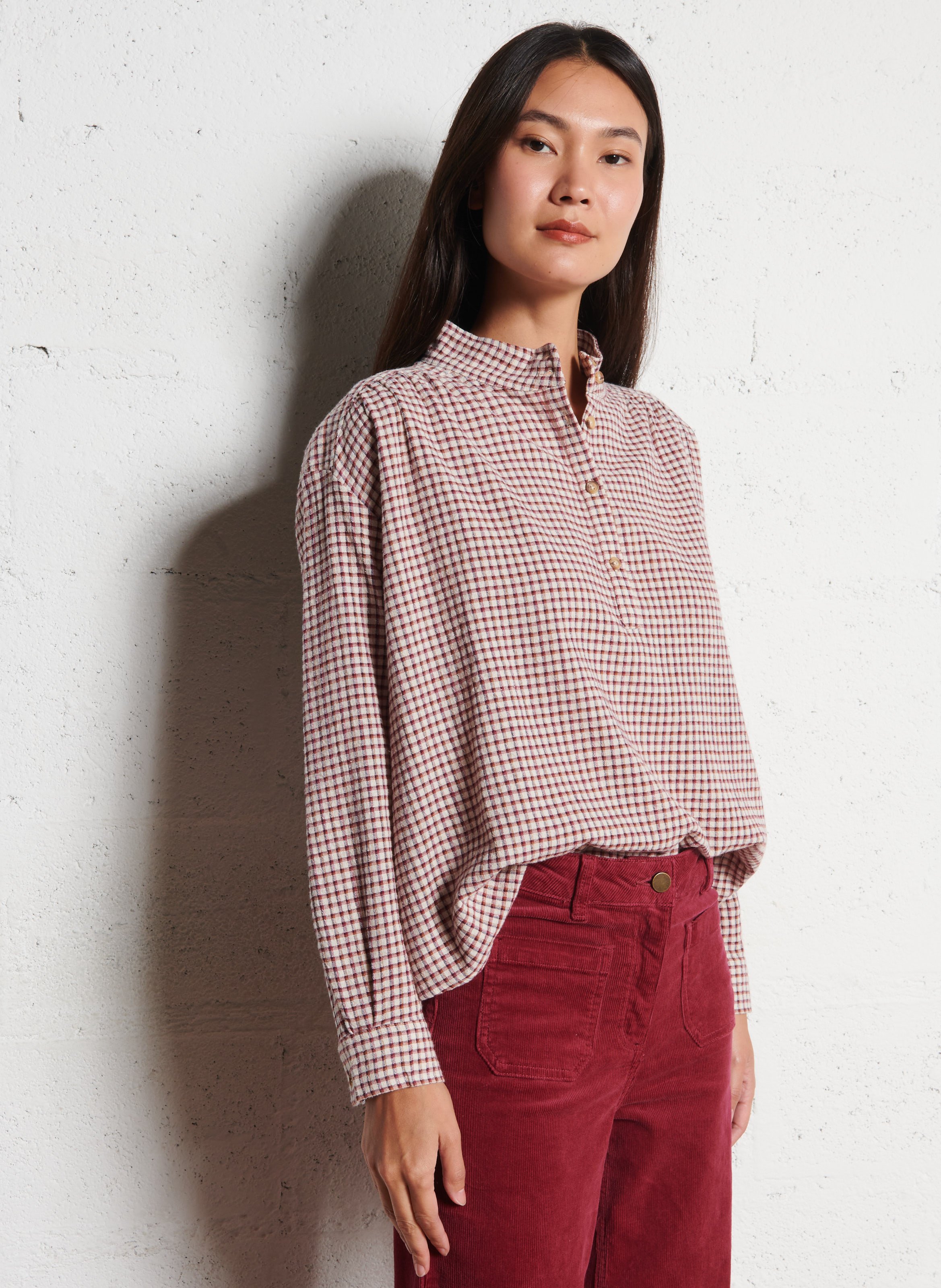 Oversized geruite katoenblend blouse SACRECOEUR Veelkleurig