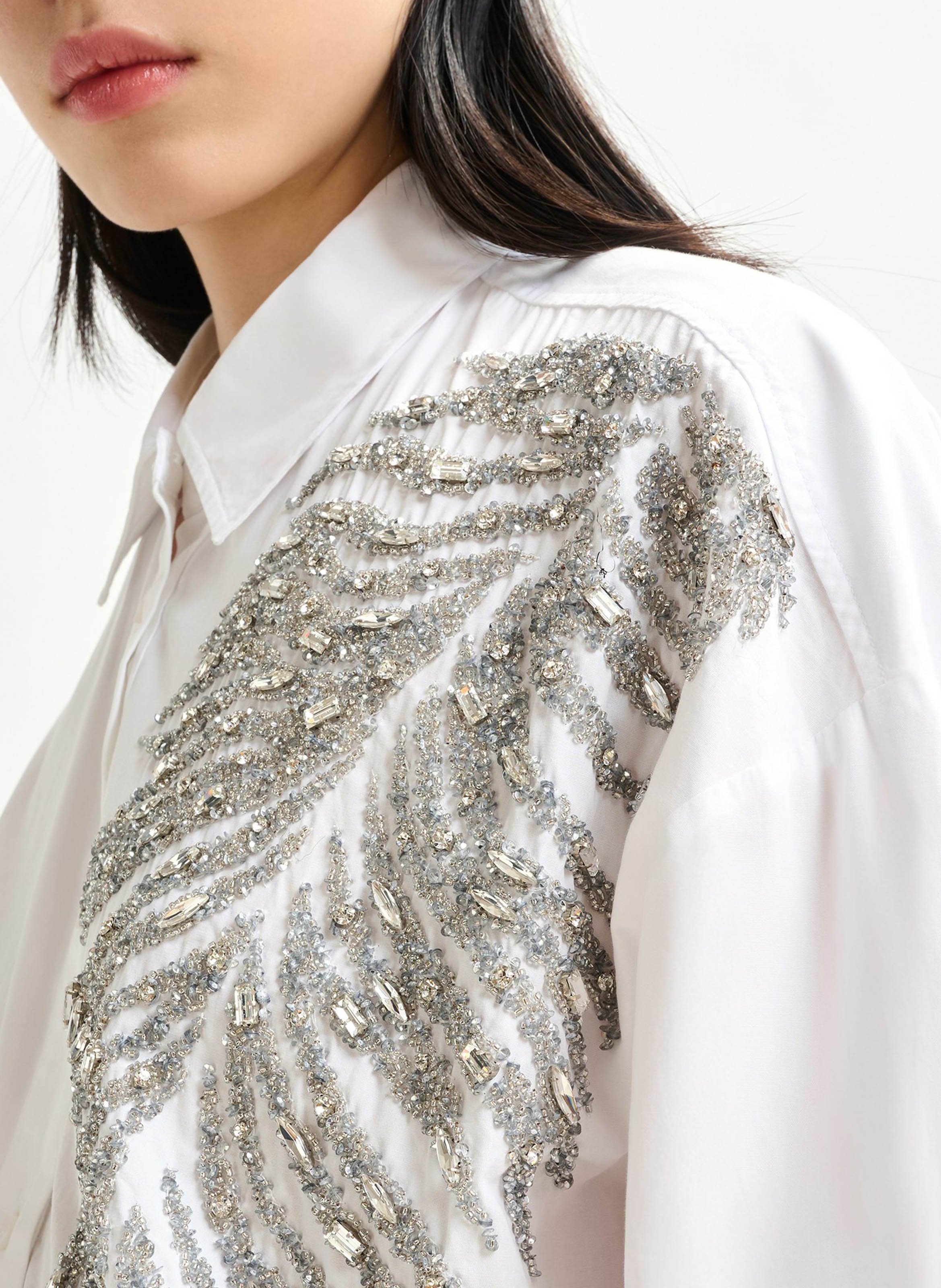 Chemise oversize brodée ESSENTIEL ANTWERP Blanc