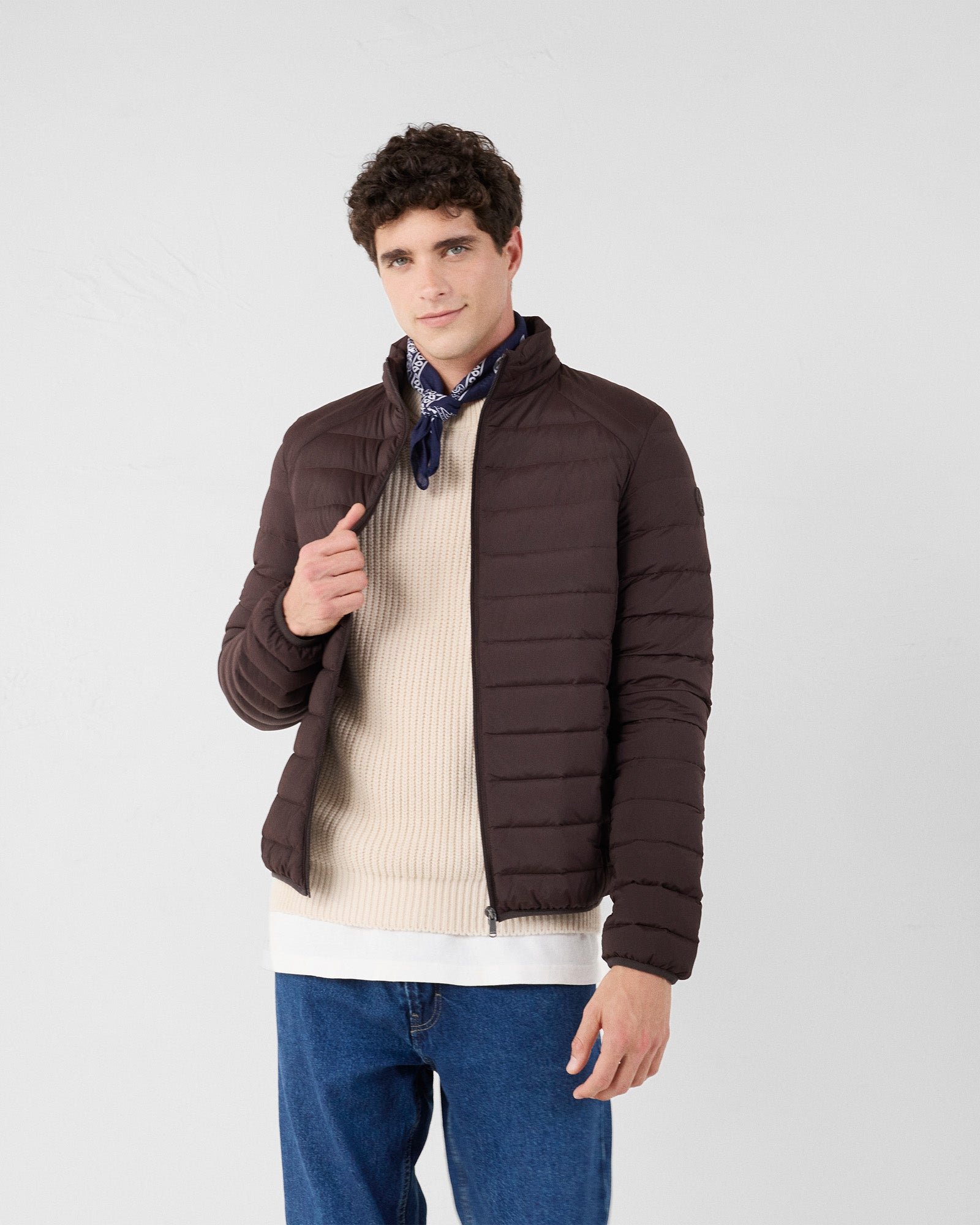 Stretch light down jacket Aragon JOTT Brown
