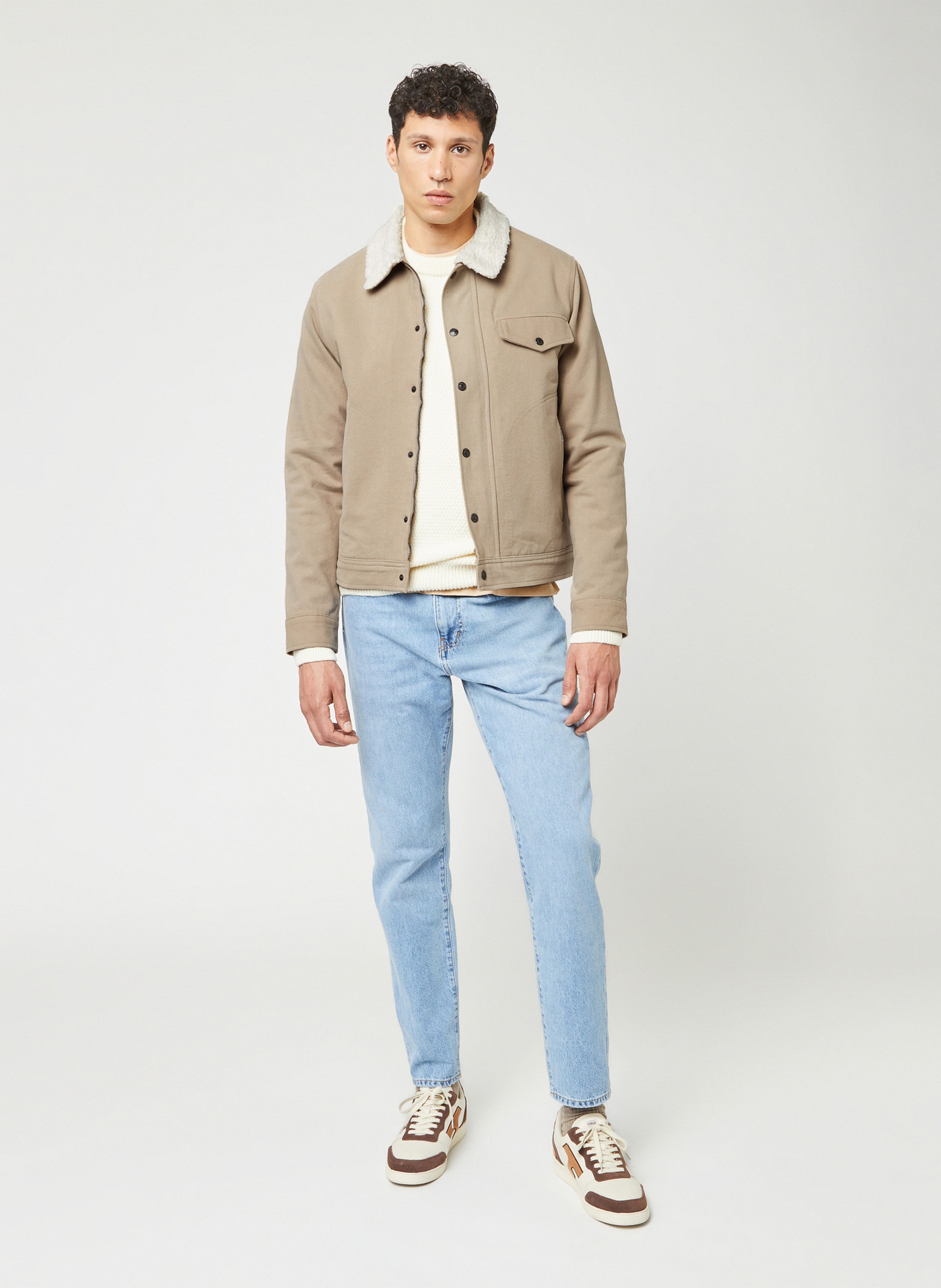 Sherpa collar jacket FAGUO Beige