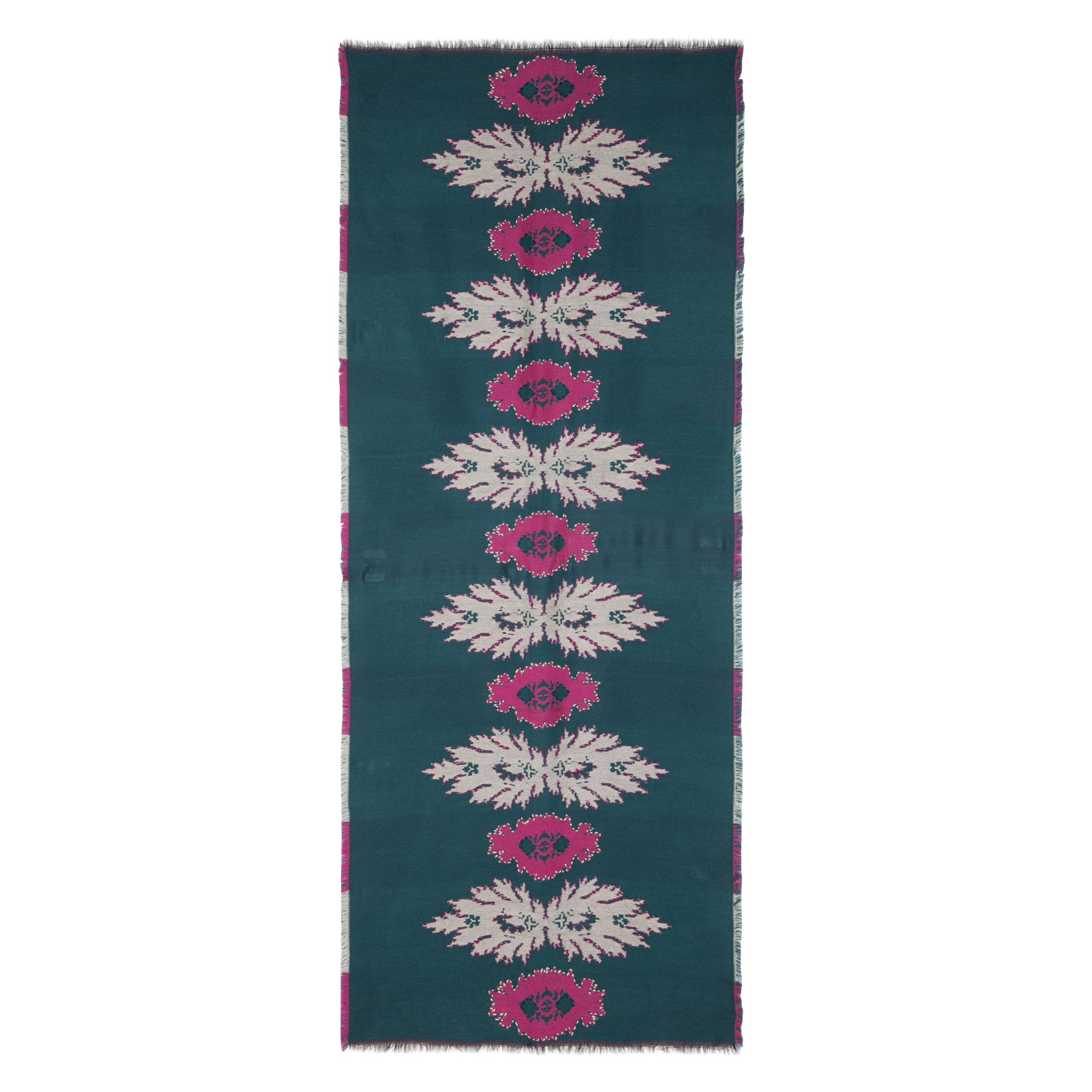 Echarpe en jacquard  LA FEE MARABOUTEE Bleu