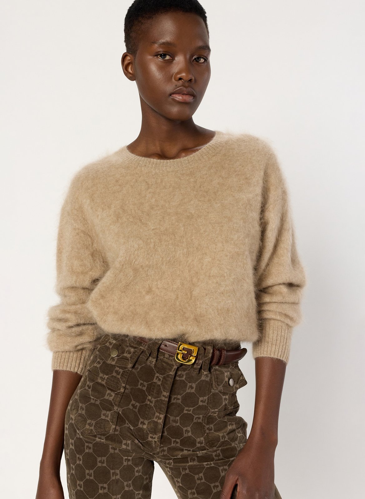 Kasjmier trui met opstaande kraag GERARD DAREL Beige