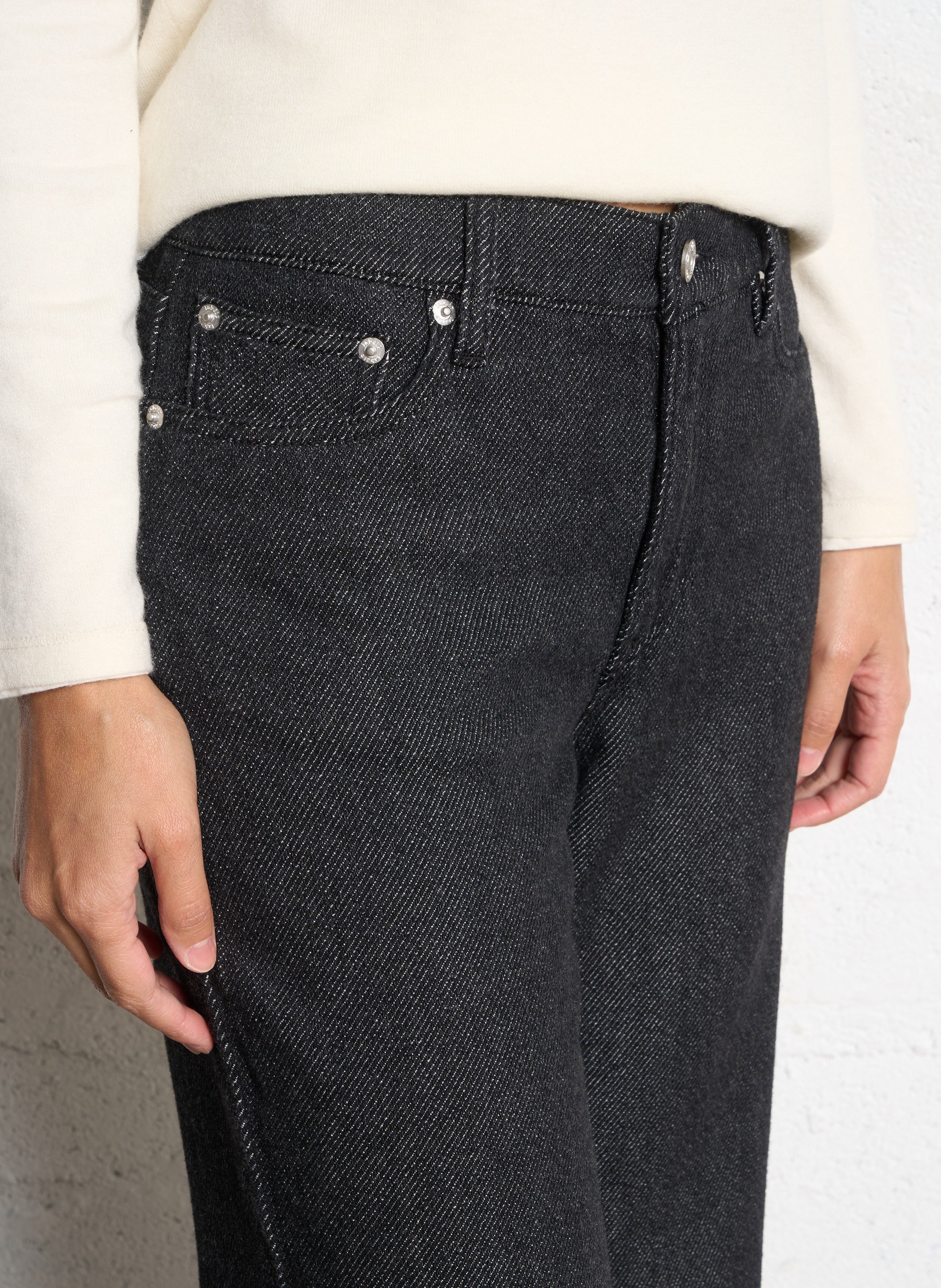 Katoenen straight fit pantalon LAB DIP Blauw