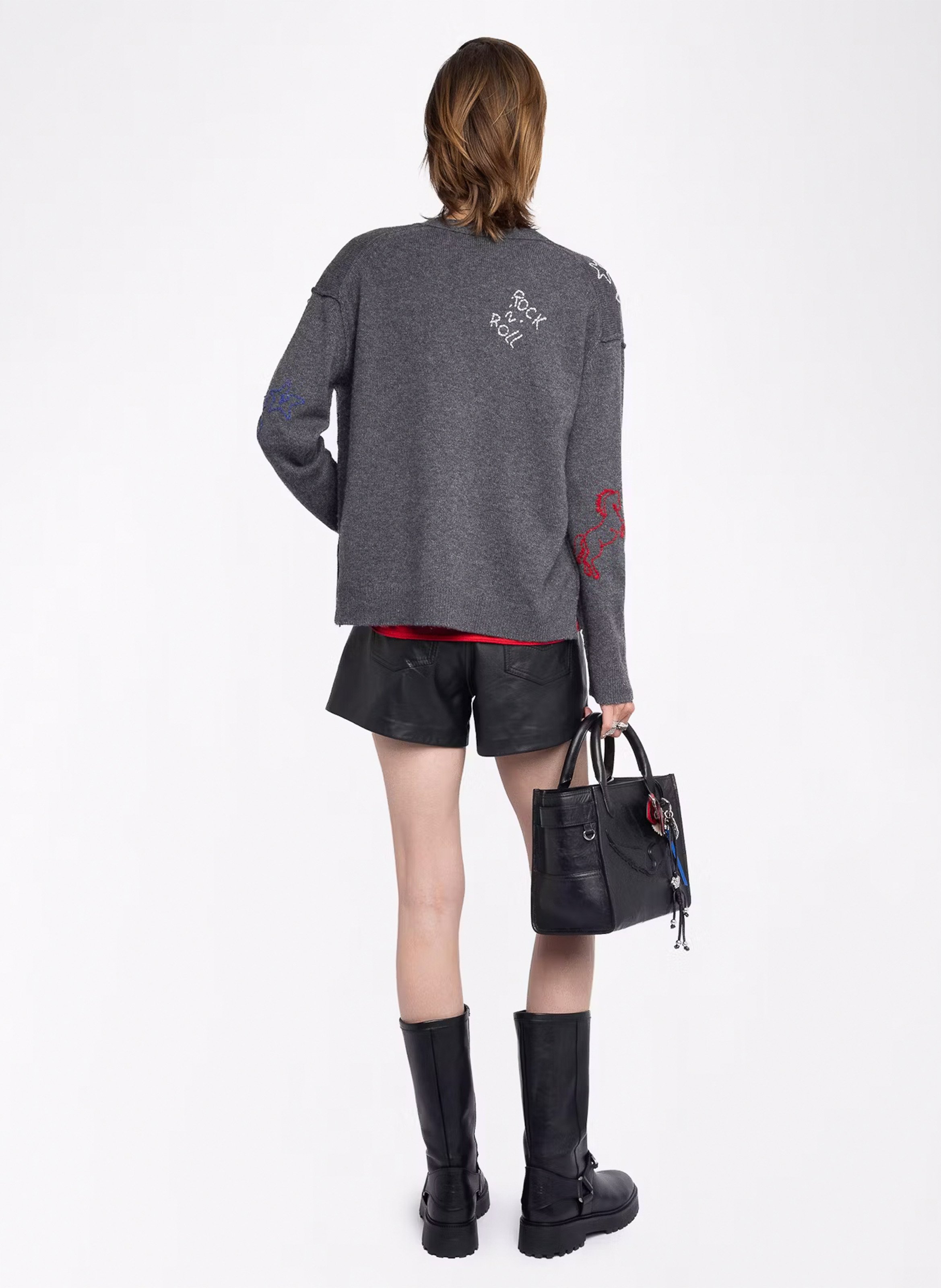 Kaschmir-Strickjacke mit V-Ausschnitt ZADIG&VOLTAIRE Grau