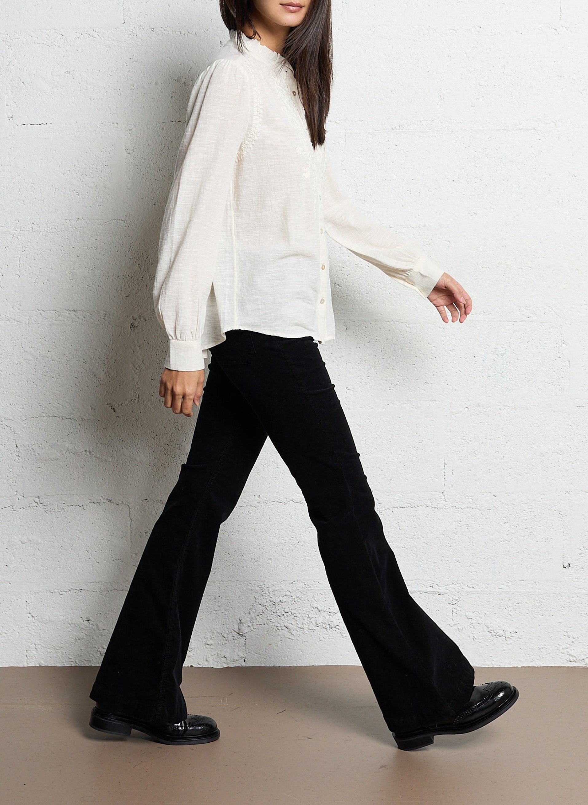 Chemise brodée en coton  MAISON 123 Blanc