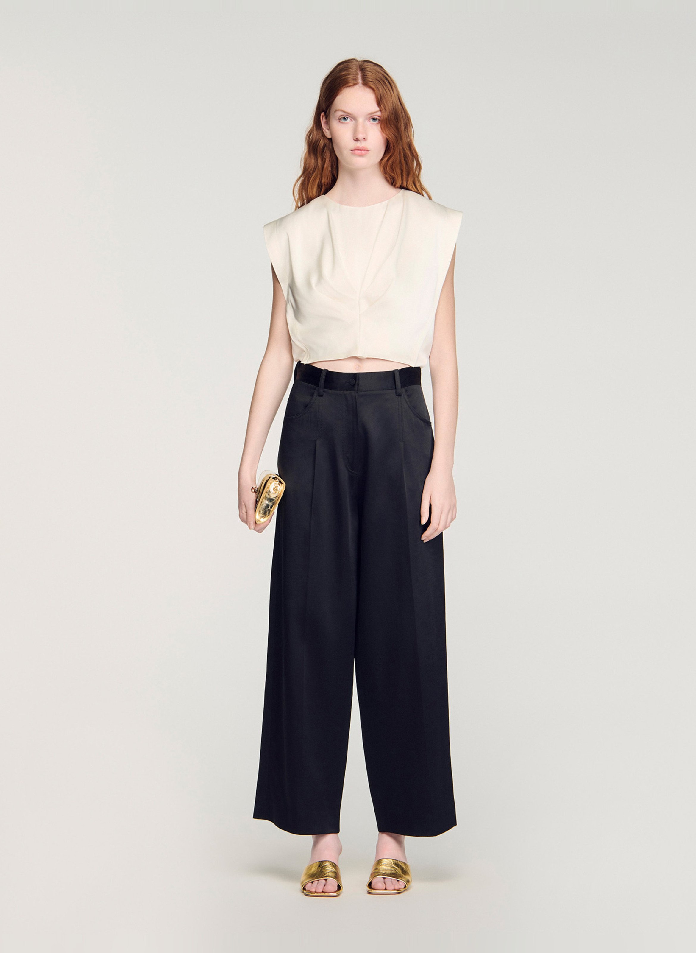 Wide trousers SANDRO Black