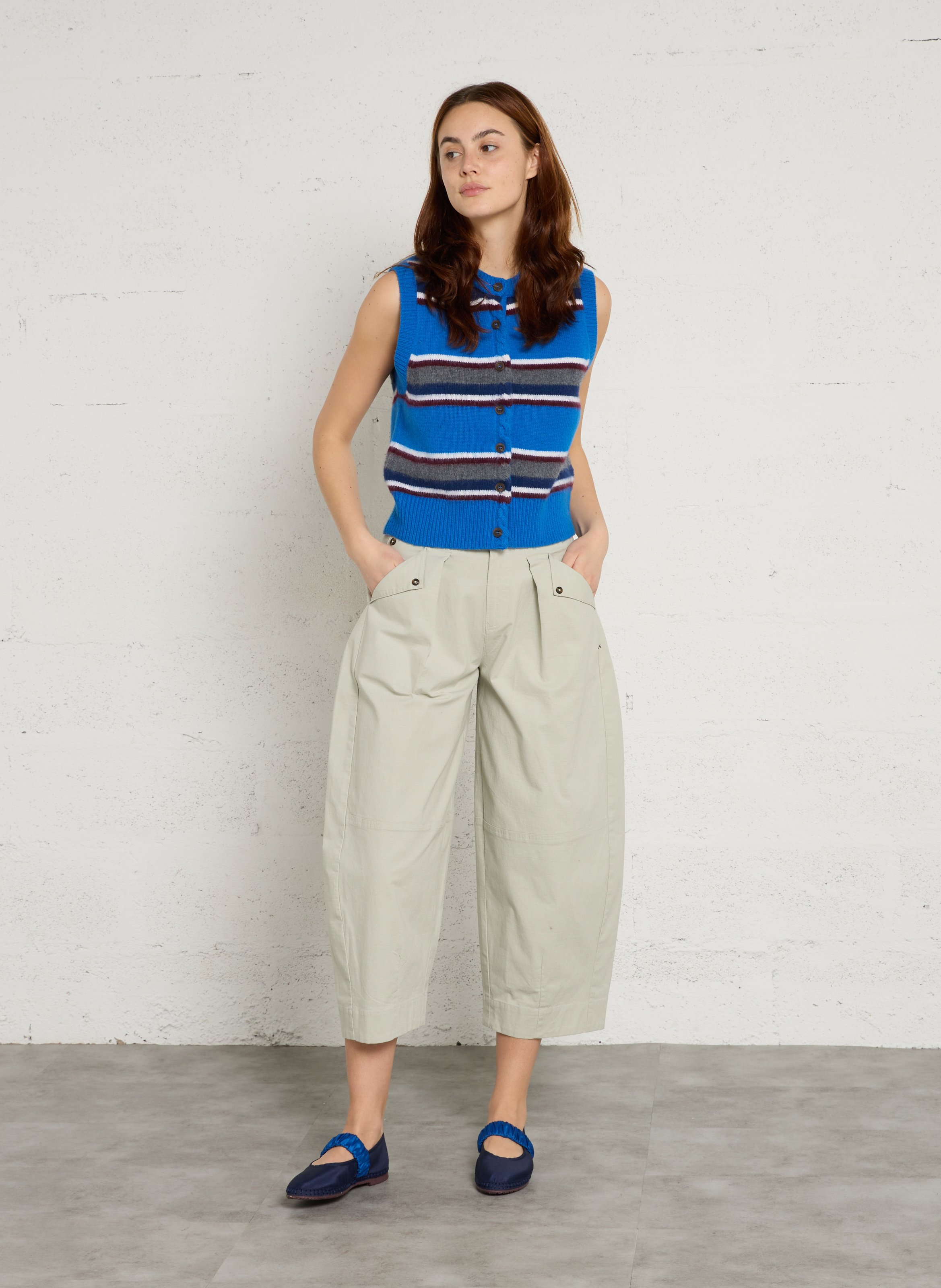 Ballerina's van katoenen fluweel FLABELUS Blauw