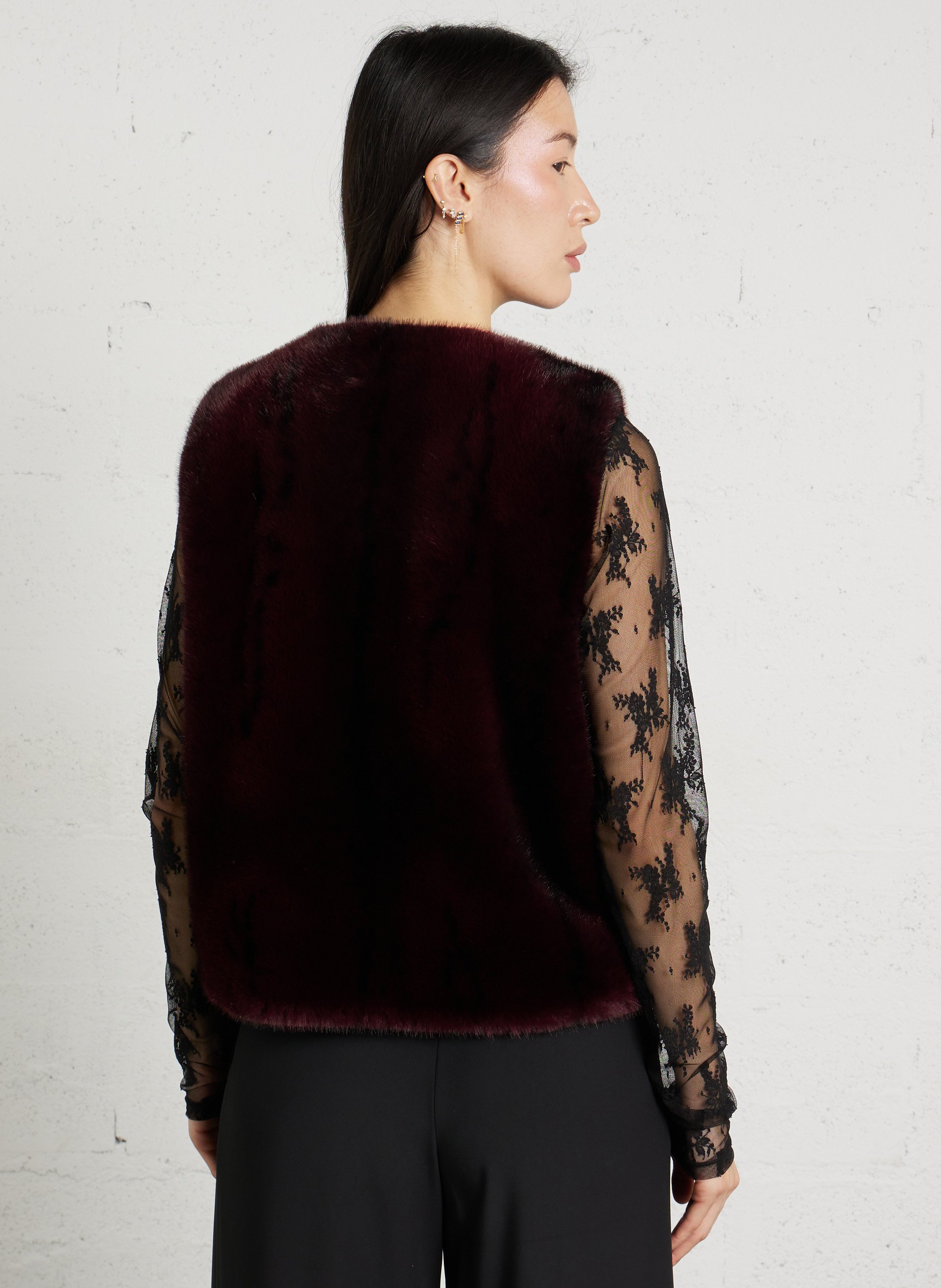 Gilet en fourrure synthétique MAISON 123 Rouge