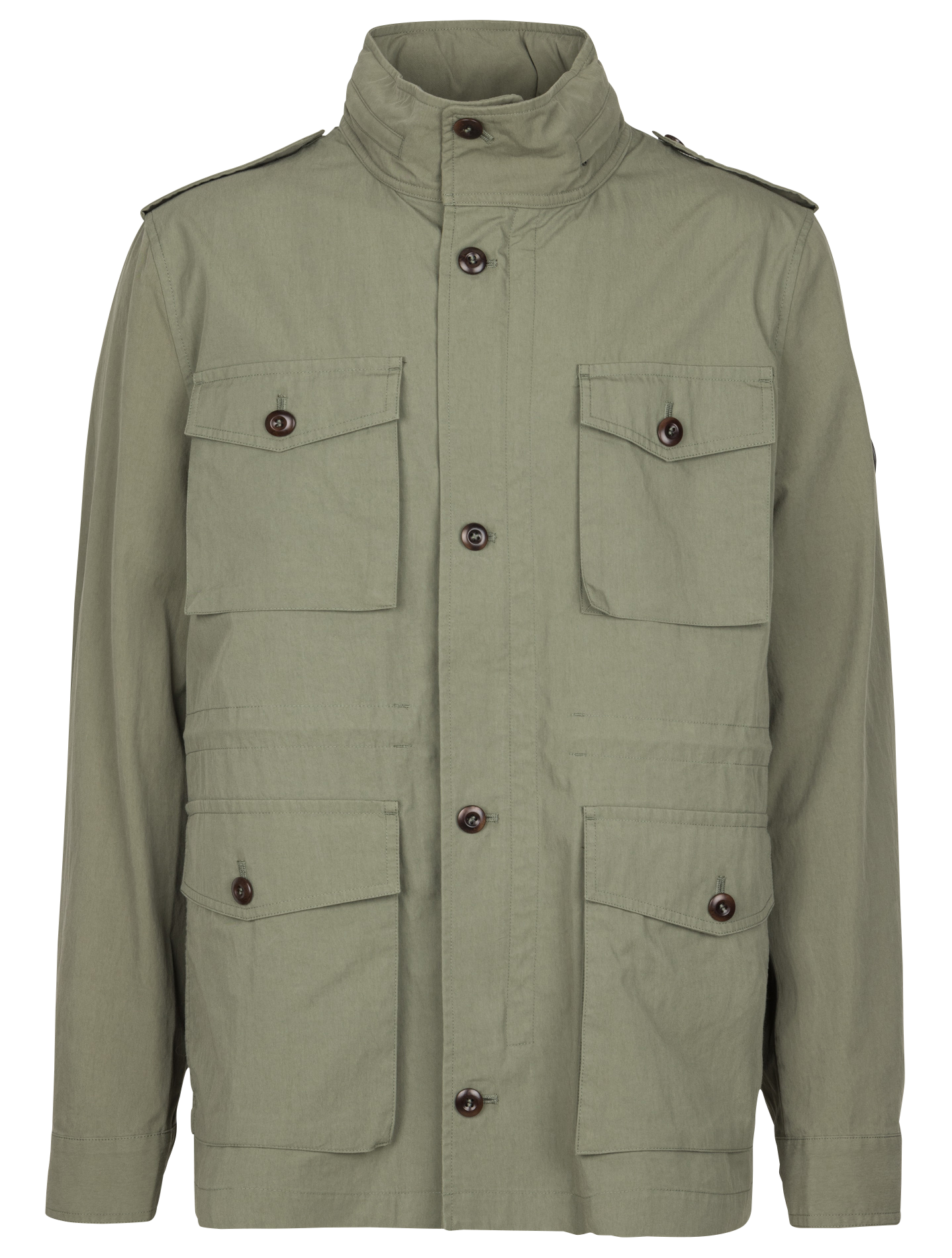 Straight-cut cotton-blend jacket with high neck GANT Green