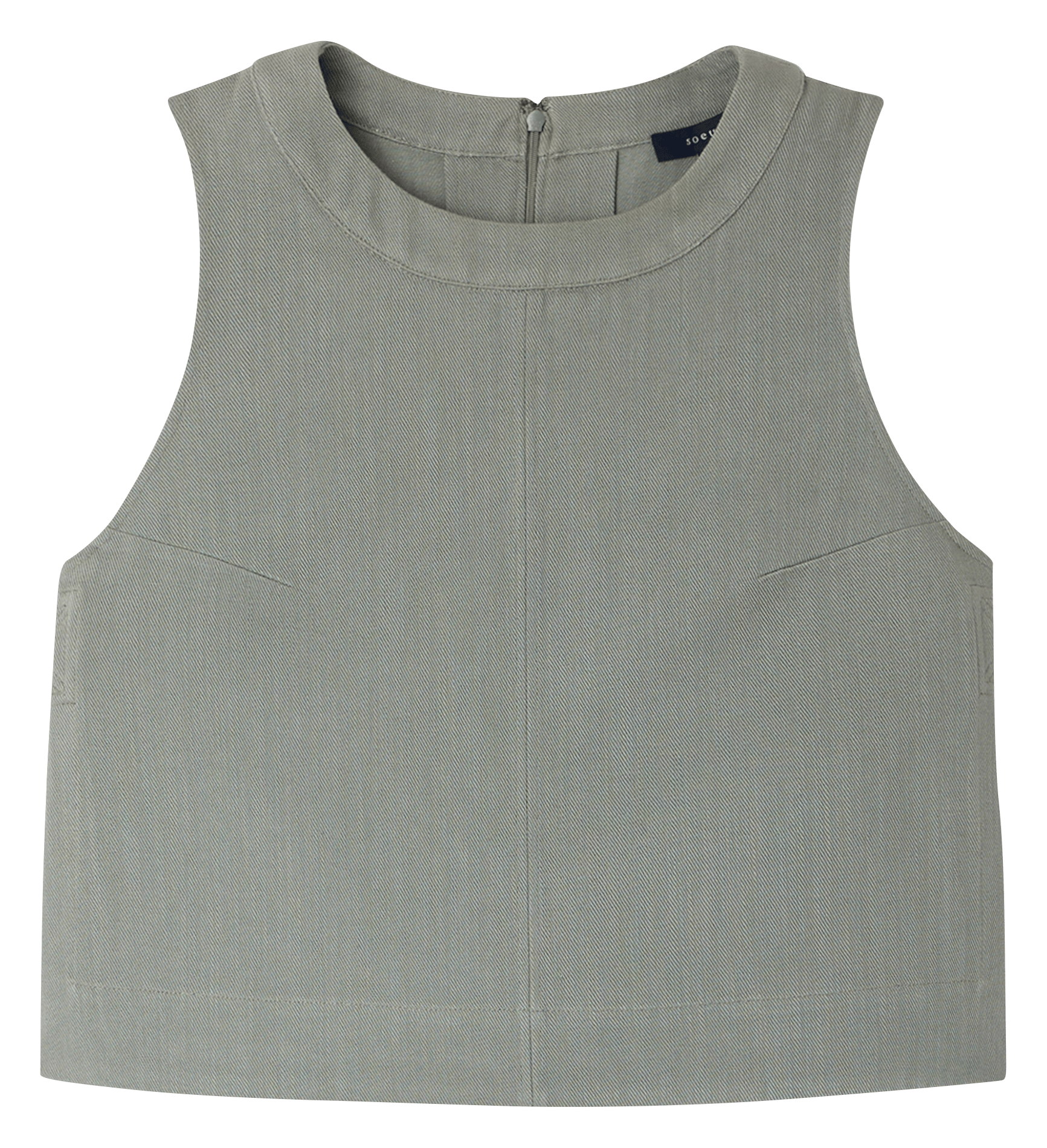 Top col rond sans manches en coton SOEUR Vert