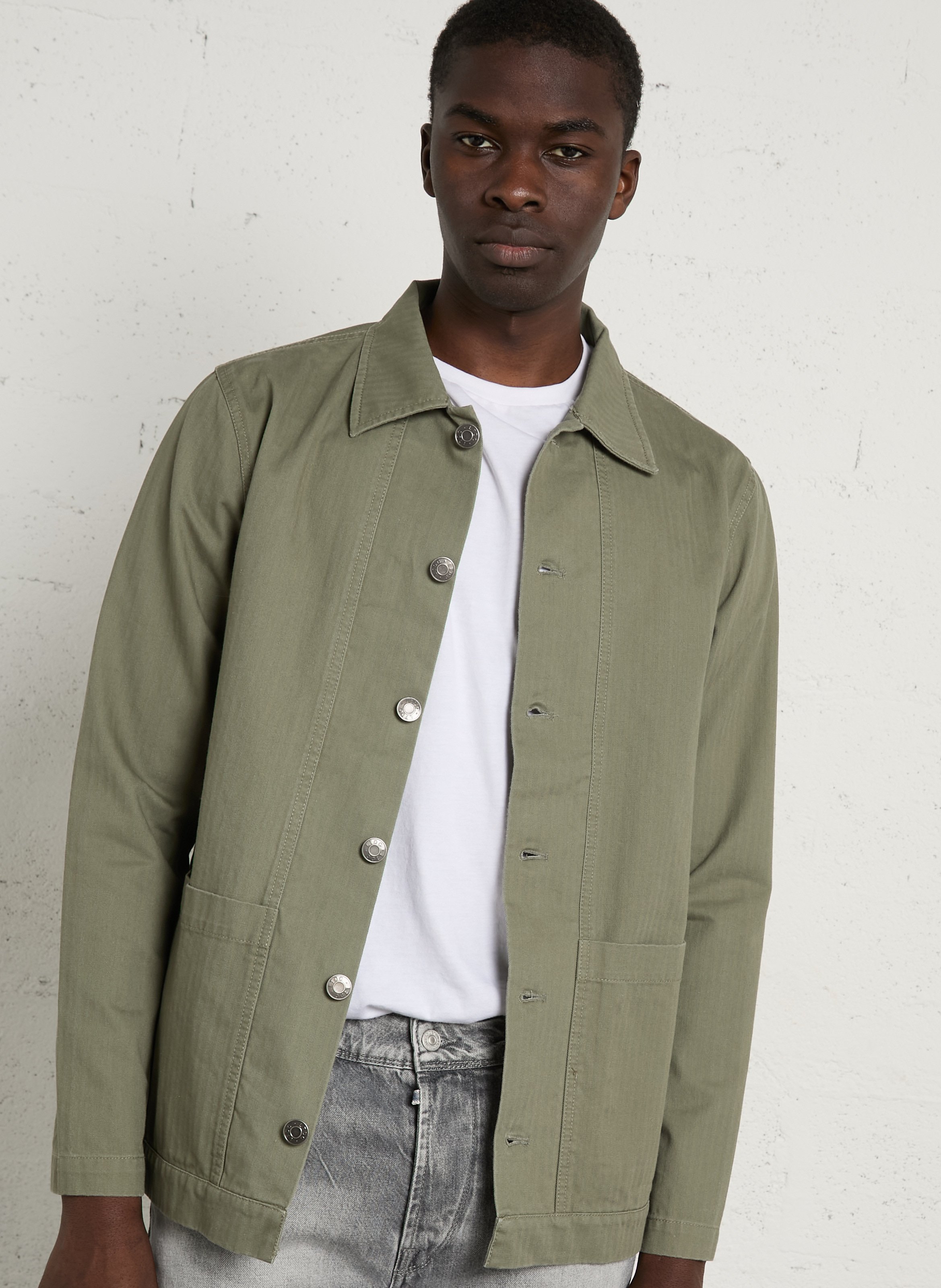 Gerade Hemdjacke mit klassischem Kragen aus Baumwolle LE TEMPS DES CERISES Weiss