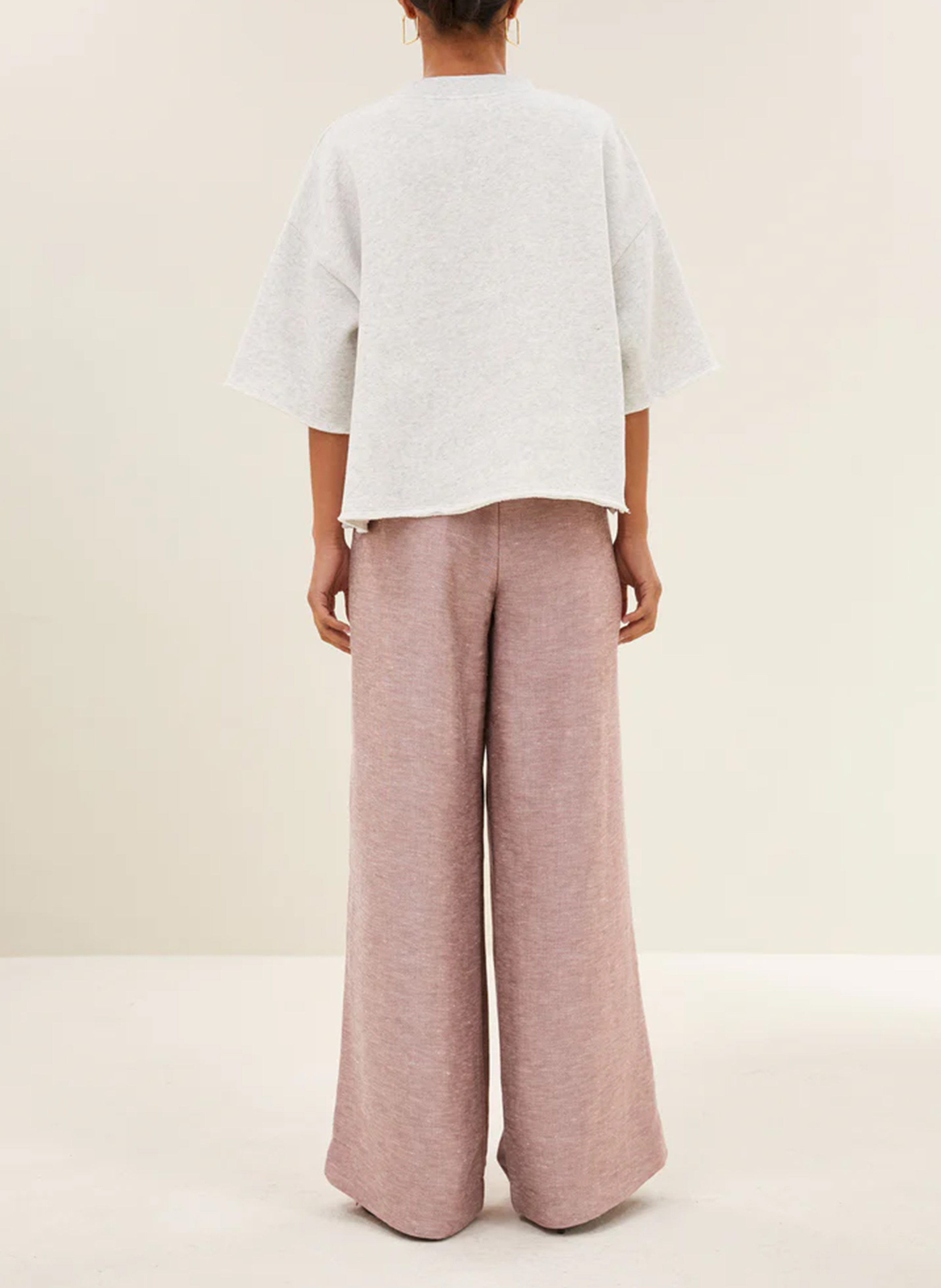 Top met ronde hals - katoenblend BY BAR Grijs