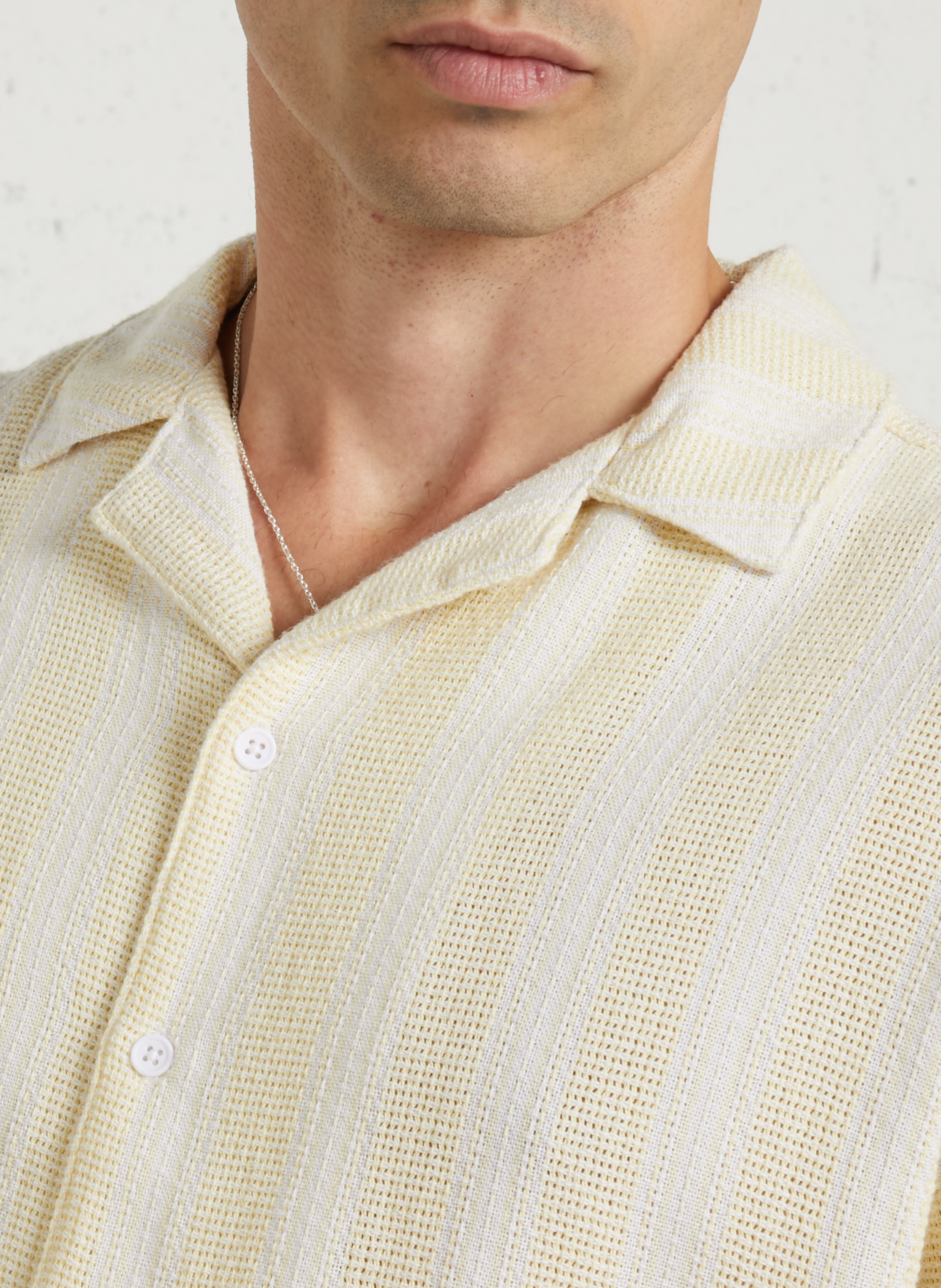 Straight striped shirt with classic collar SOLID Yellow