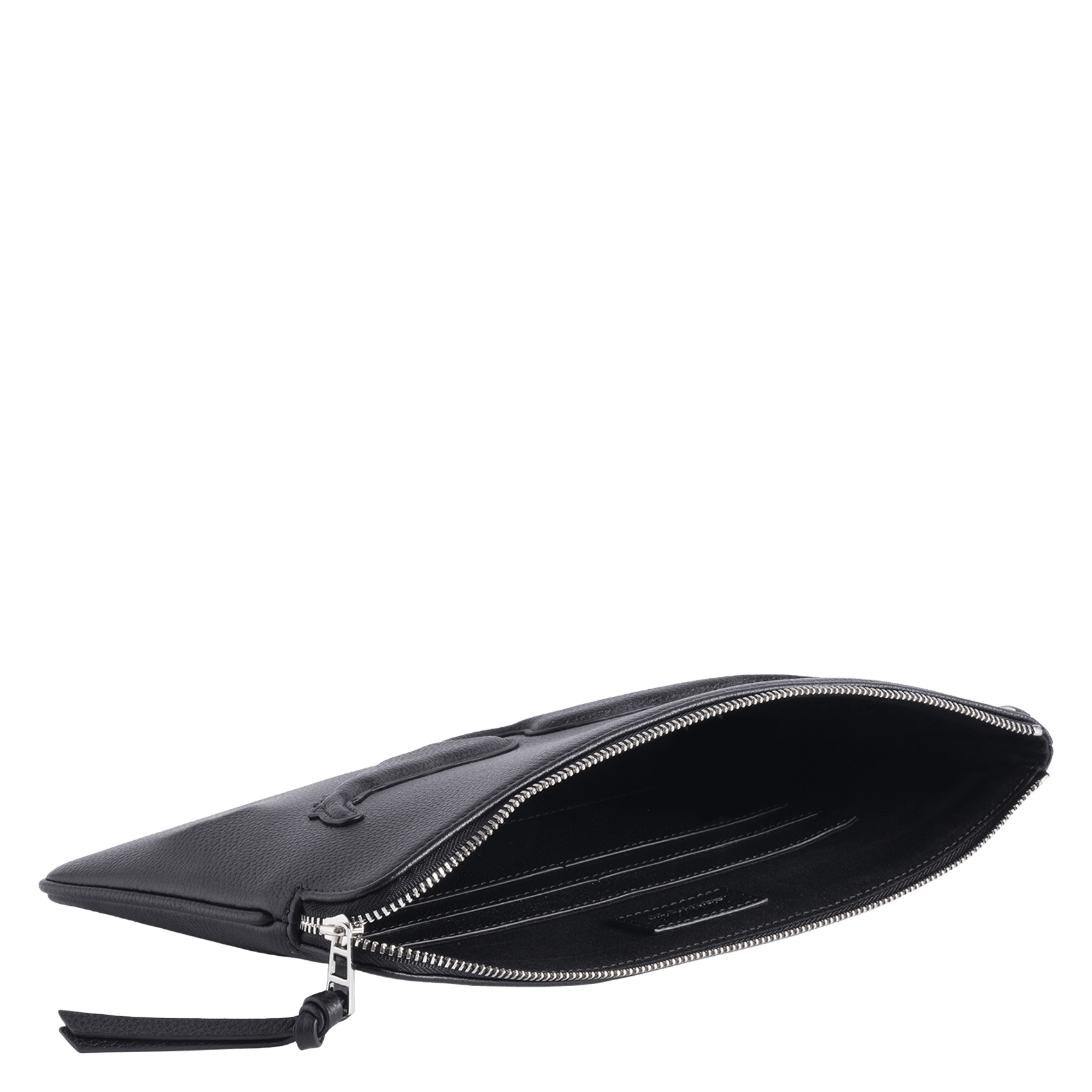 Pochette en cuir grainé avec signature ailes ZADIG&VOLTAIRE Noir