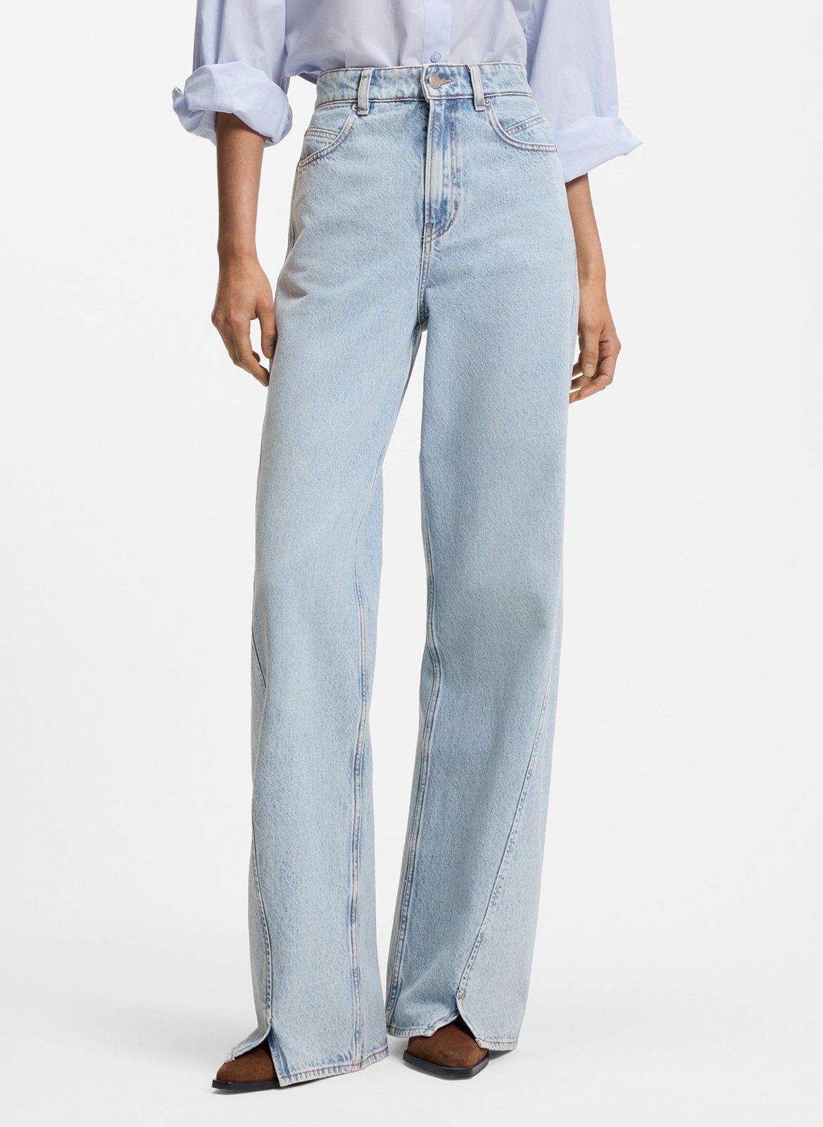 Jean large en coton BOSS Bleu