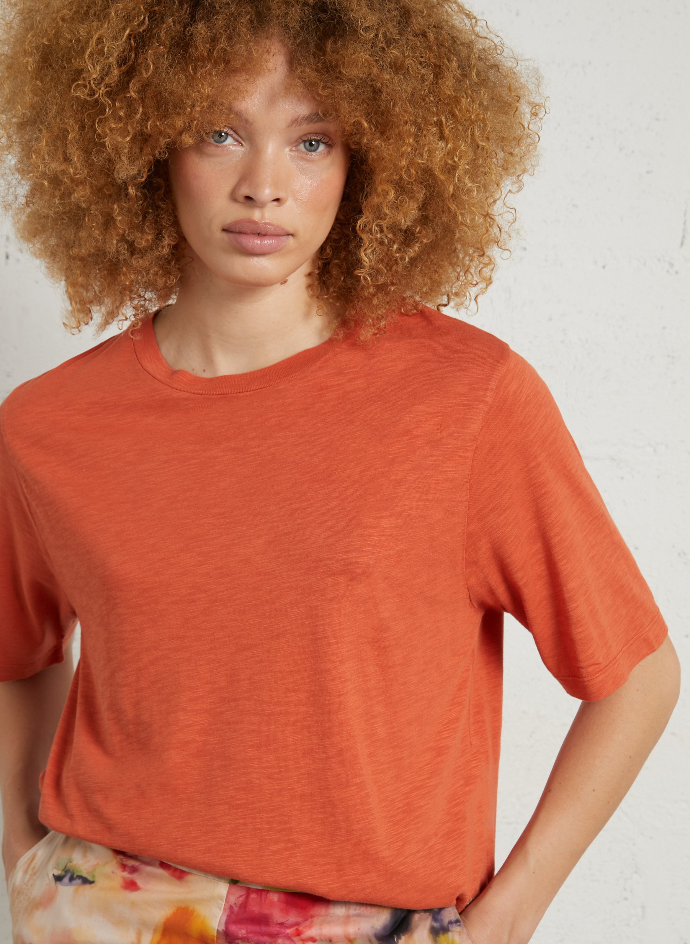 Tee-shirt droit fluide chiné MOMONI Marron