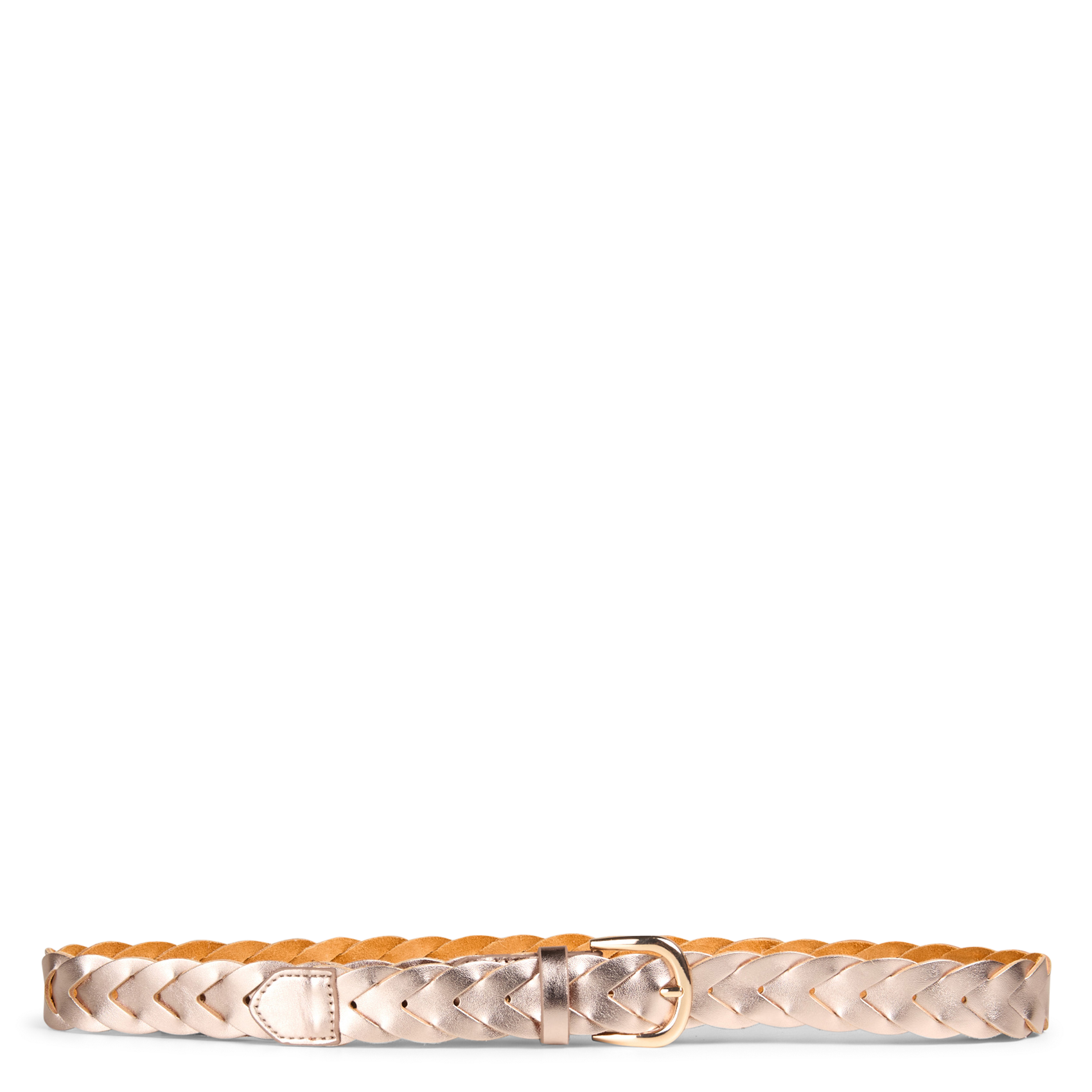 Braided gold leather belt SUD EXPRESS Beige