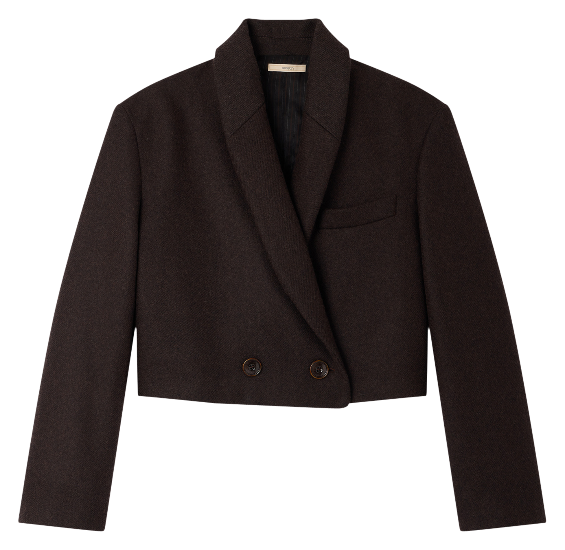 Veste col tailleur en laine mélangée SESSUN Marron