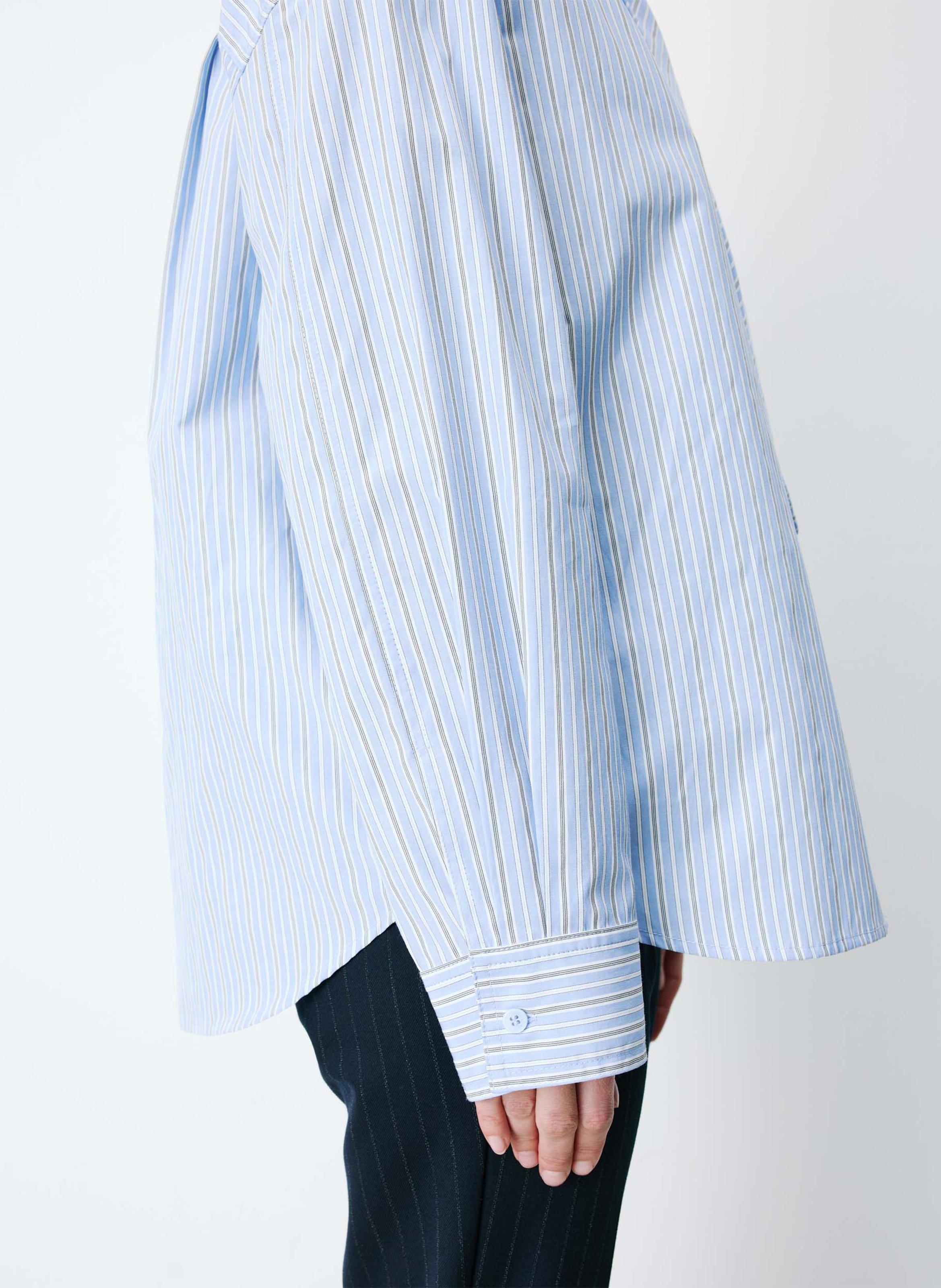 Chemise oversize rayée en coton mélangé GRACE ET MILA Bleu