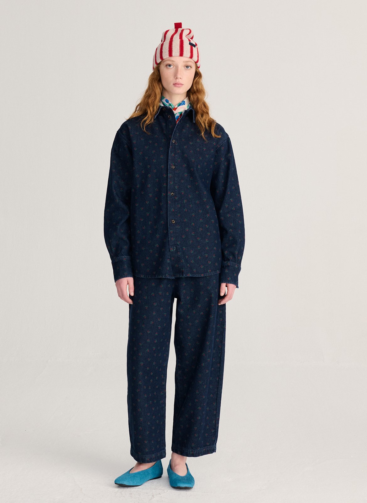 Denim shirt with patterns BOBO CHOSES Blue