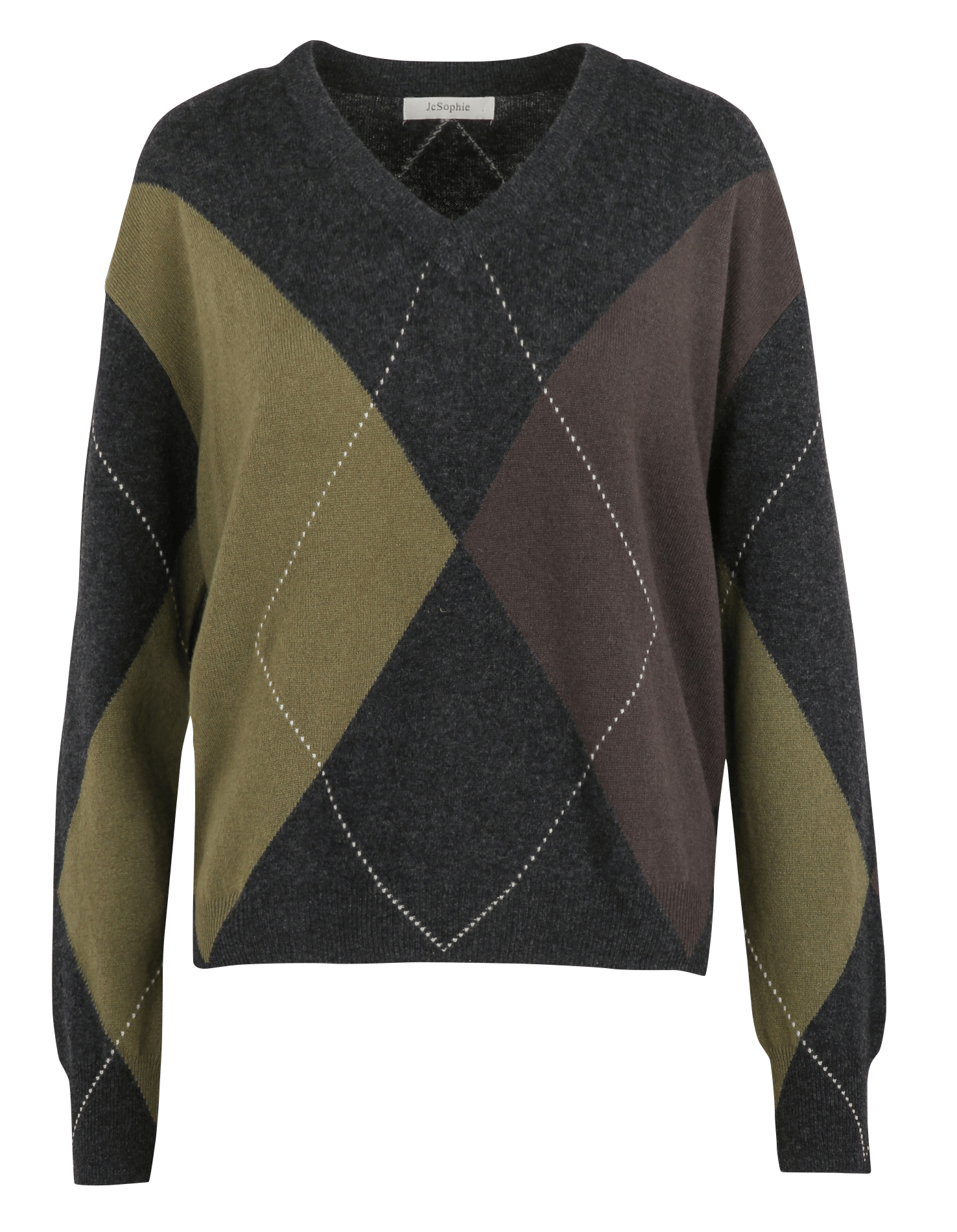 Straight V-neck wool printed sweater JC SOPHIE Multicolored