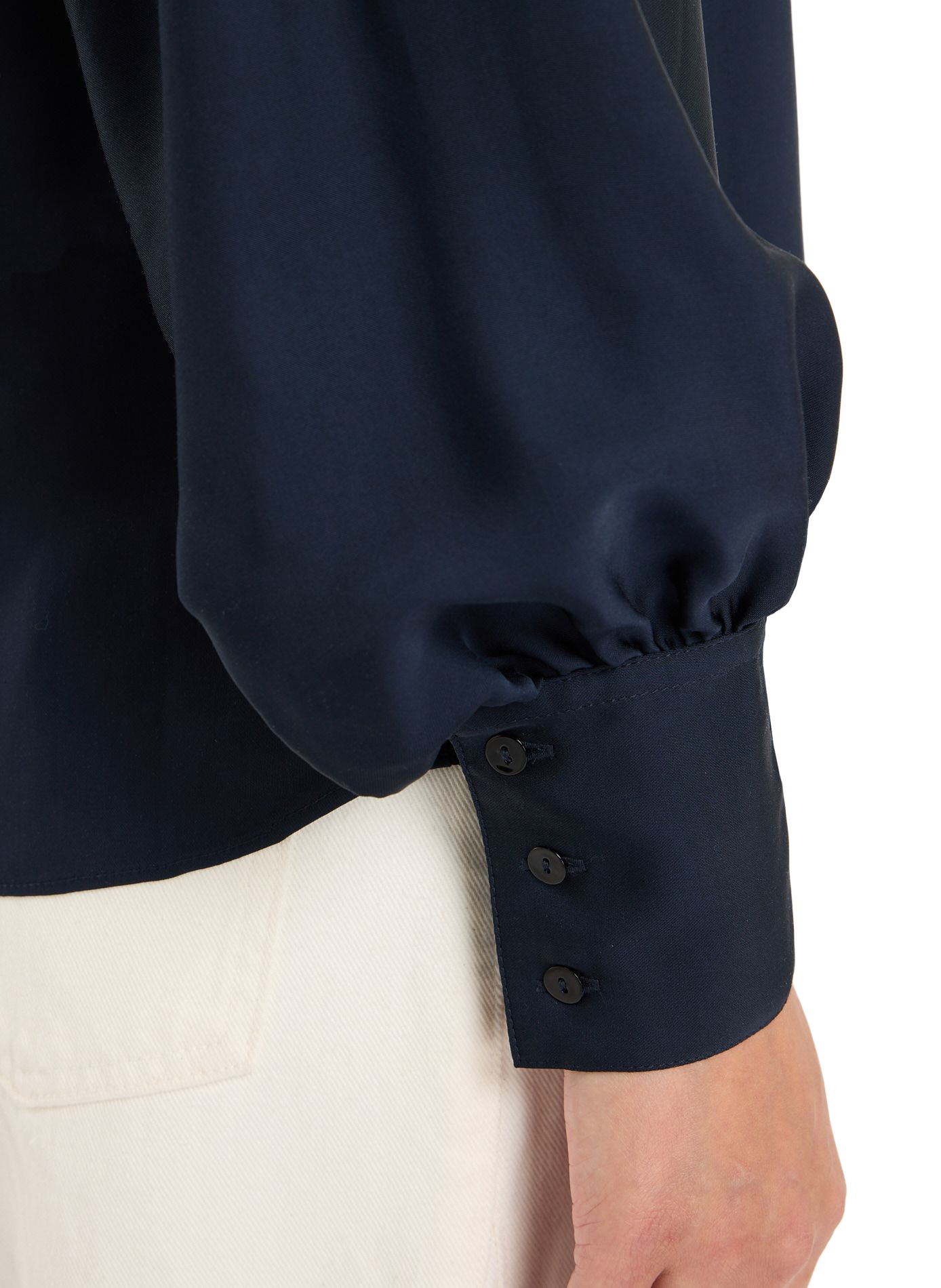 Long-sleeve satin top SAISON 1865 Blue
