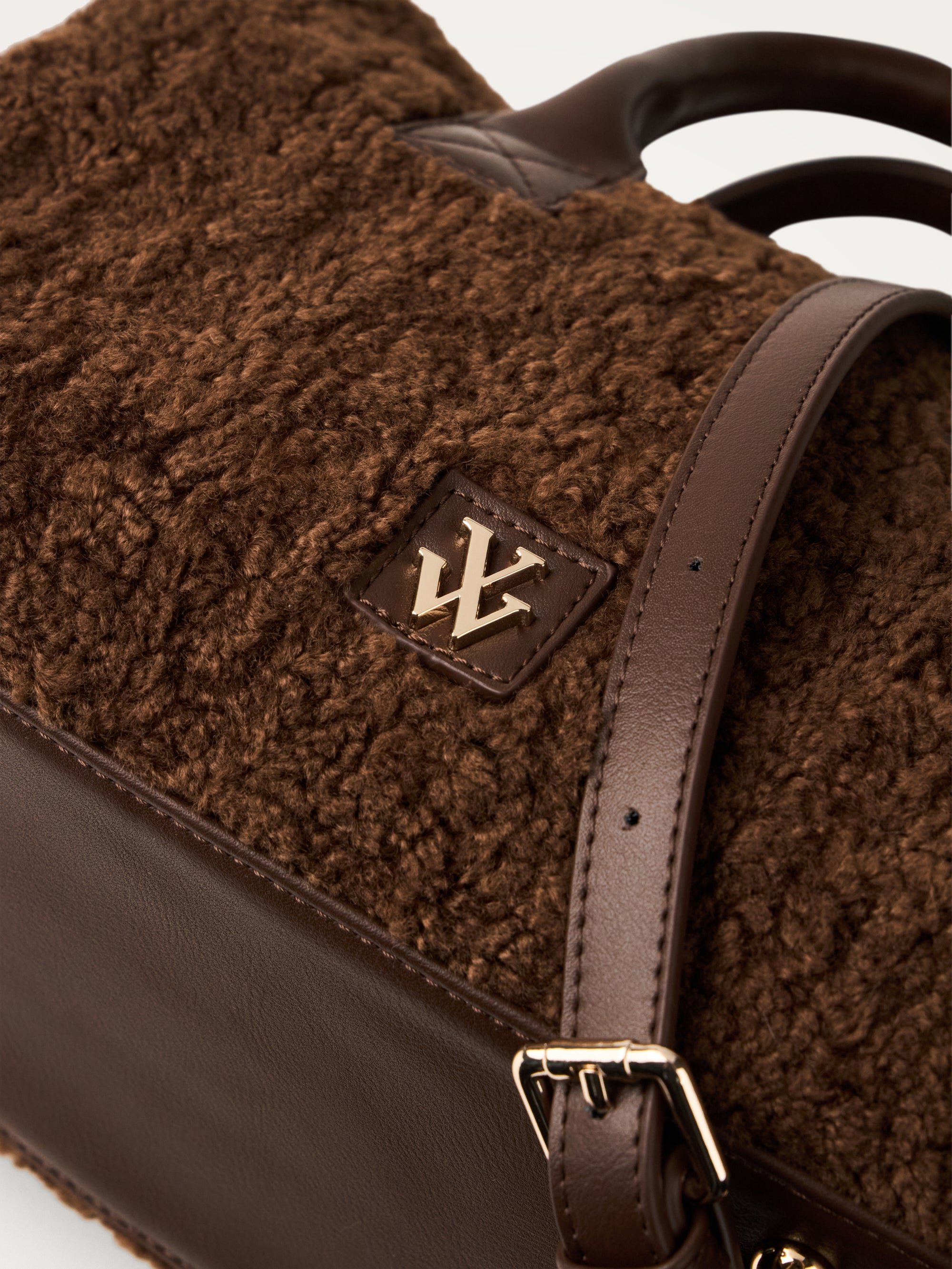 Mini bowling bag with shoulder strap | Brown VANESSA WU Women