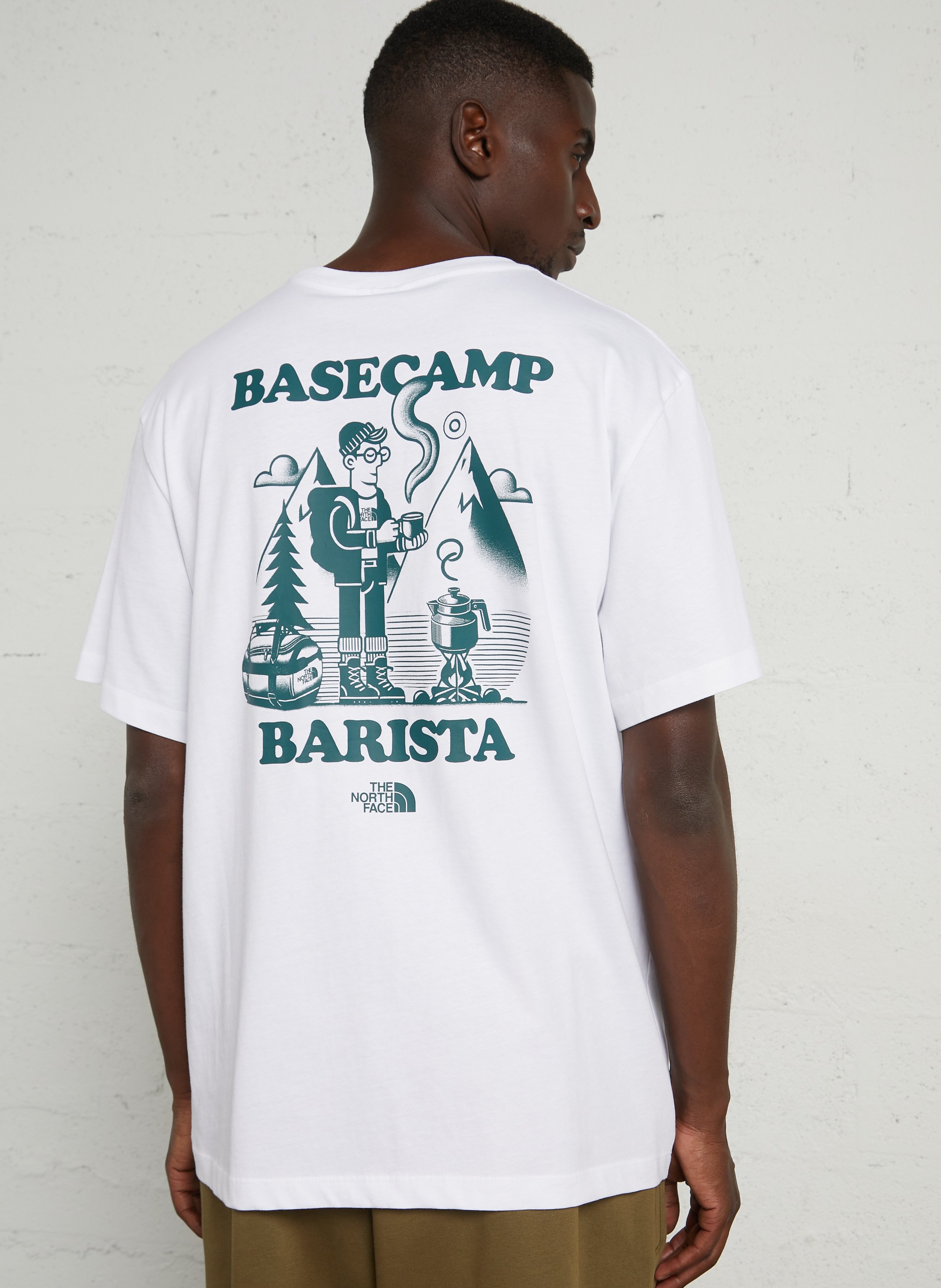 Kurzarm T-Shirt mit Baumwolldruck THE NORTH FACE Weiss