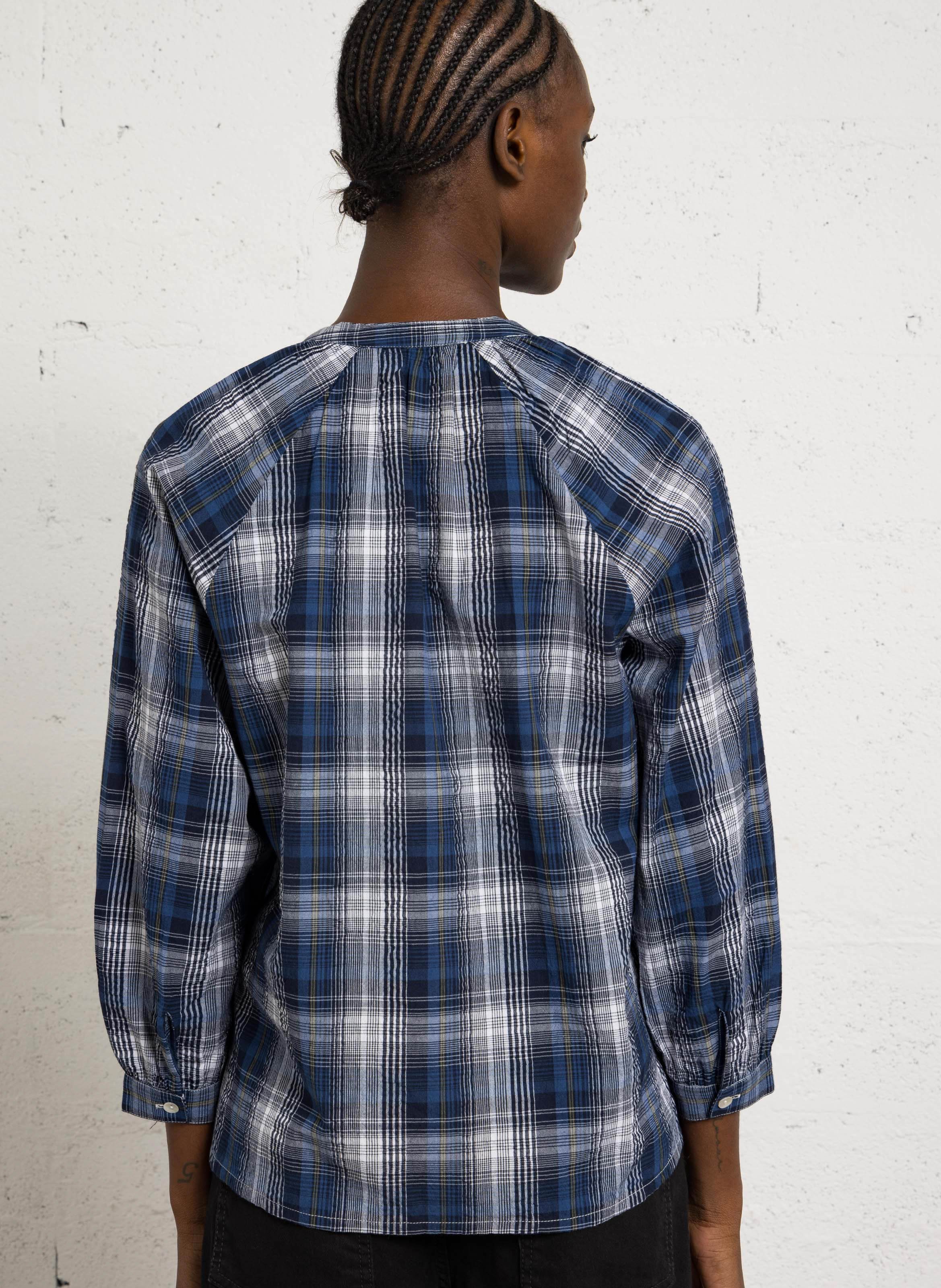 Checked cotton blouse NICE THINGS Blue