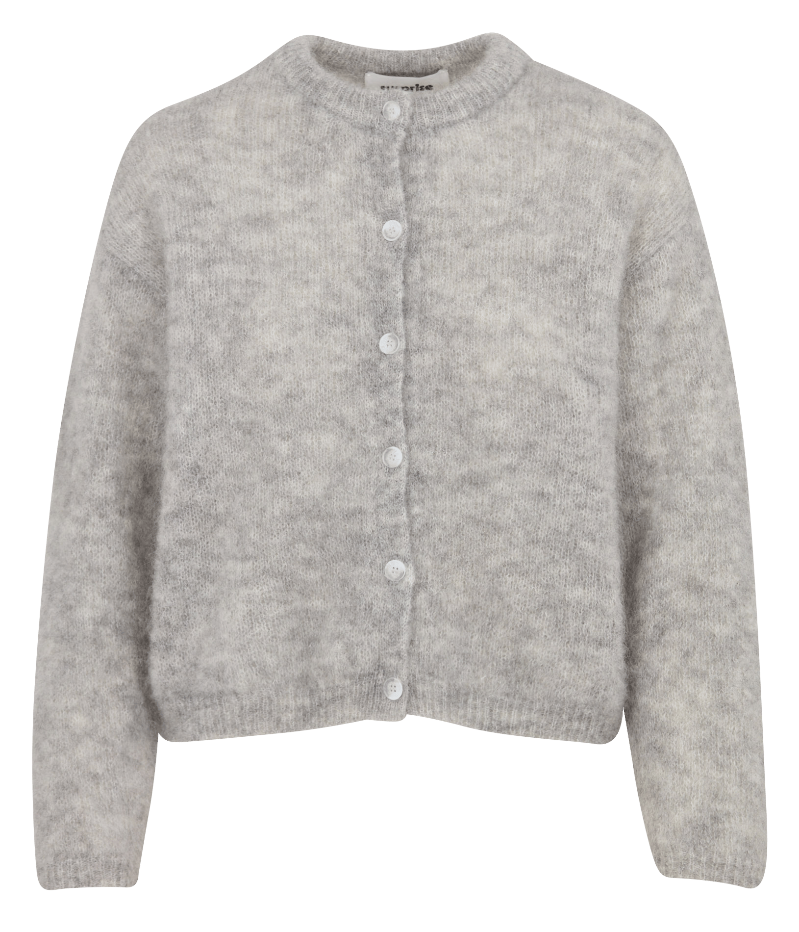 Weiter Rundhalsausschnitt-Pullover aus gemischtem Mohair SURPRISE Grau