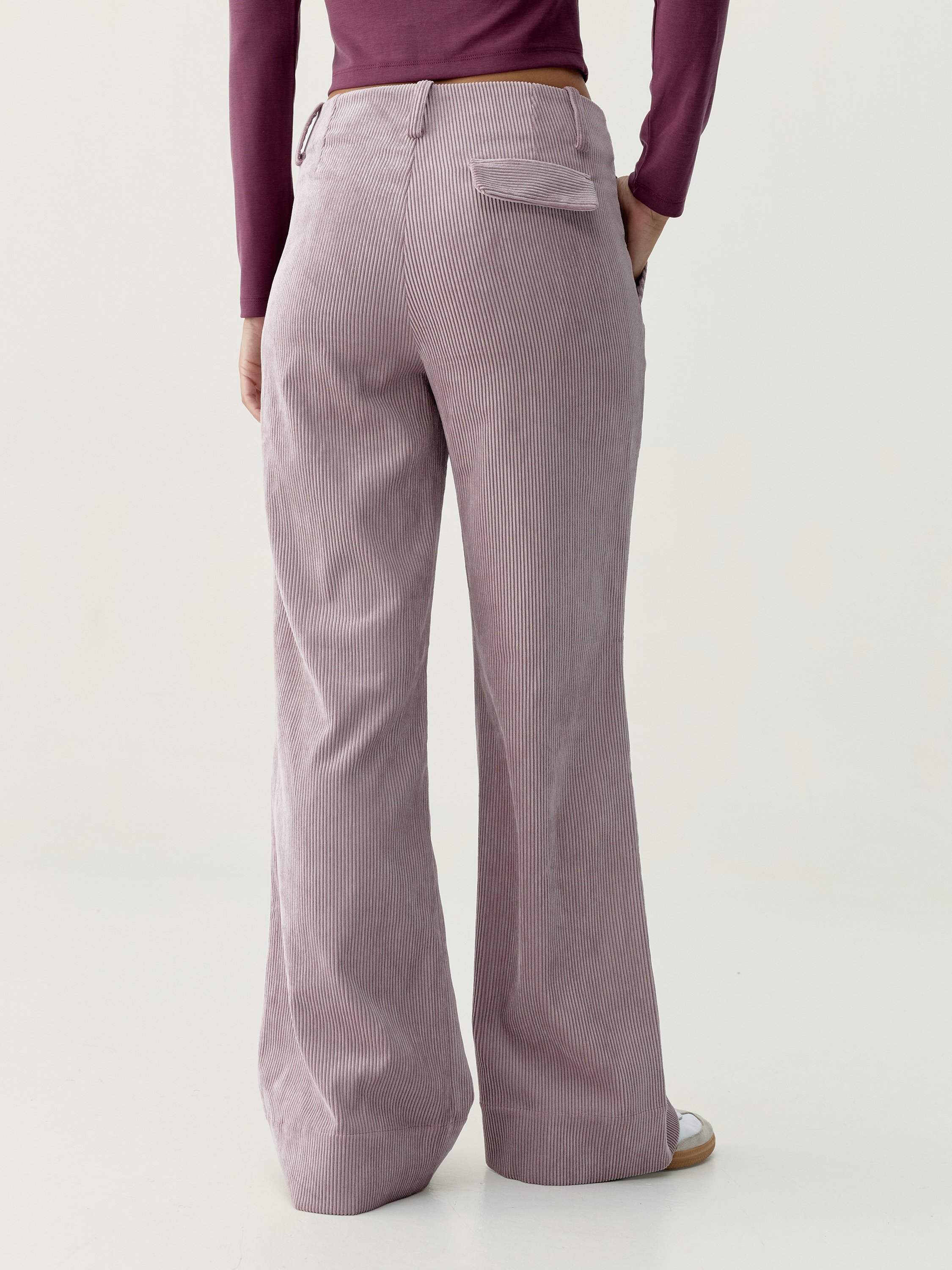 Women's zinnia wide leg sports pants with zippered pockets. BORN Pink