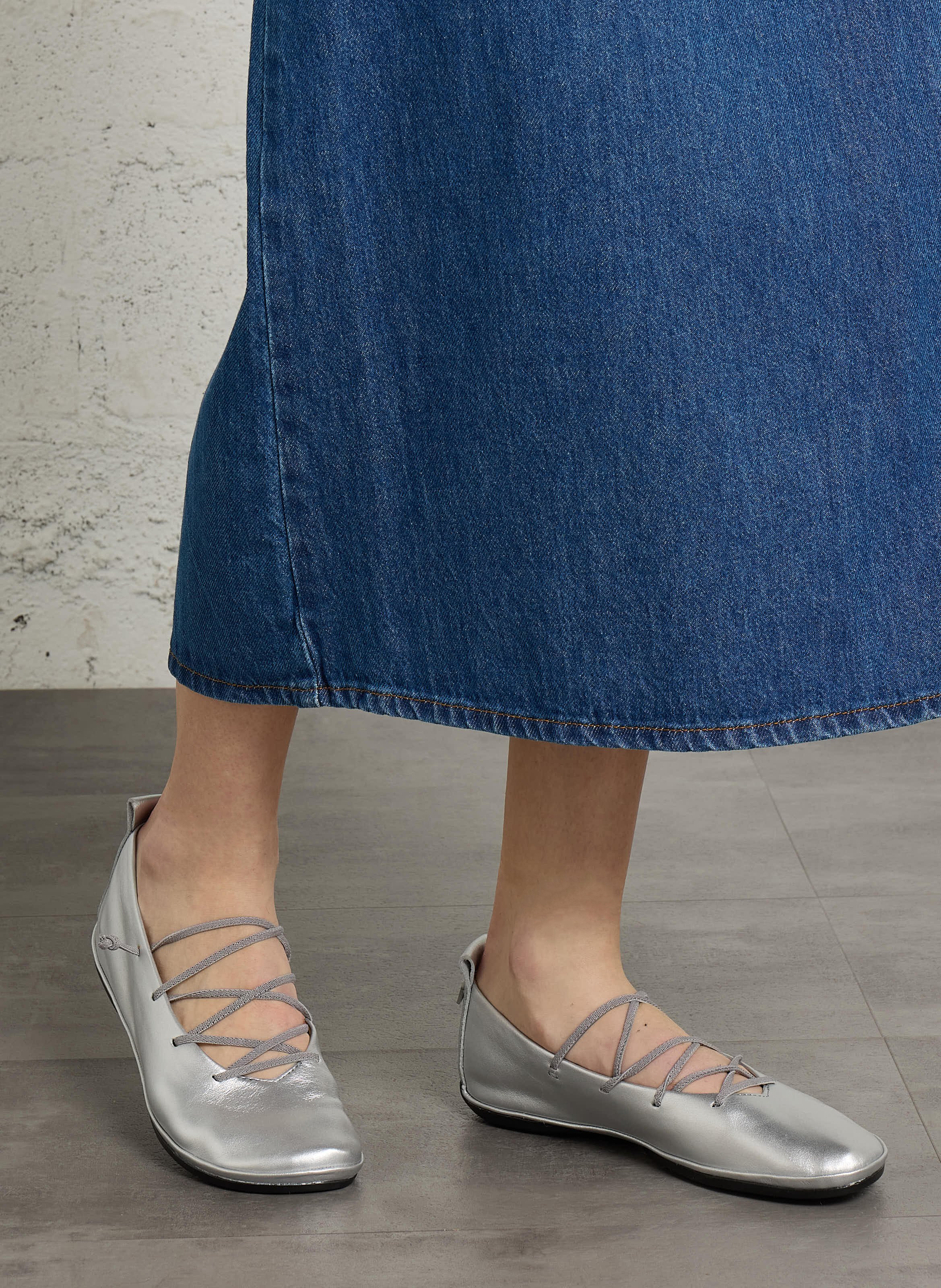 Ballerines en cuir mélangé CAMPER Argent