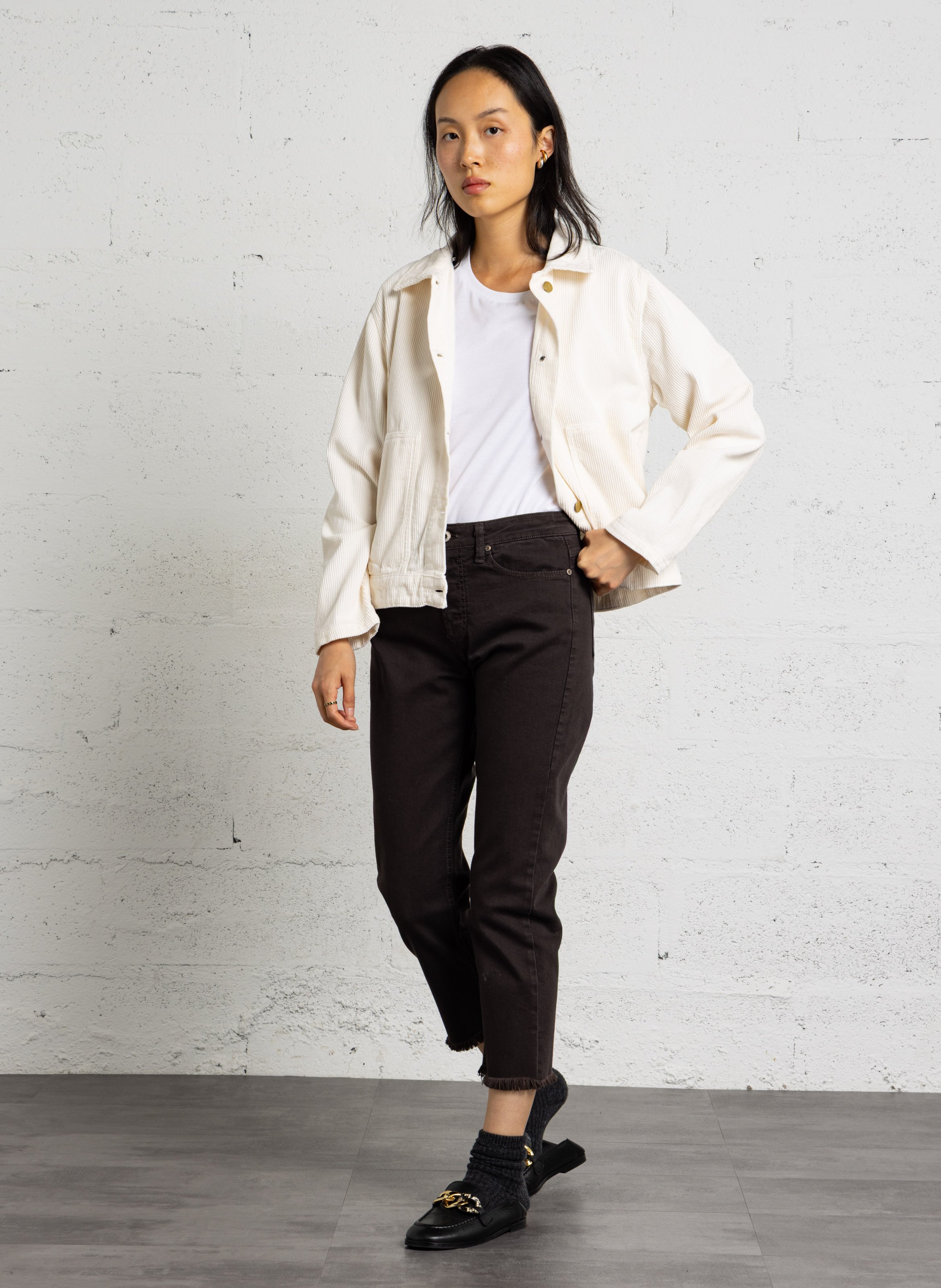Veste col classique en coton | Blanc LE TEMPS DES CERISES Femme