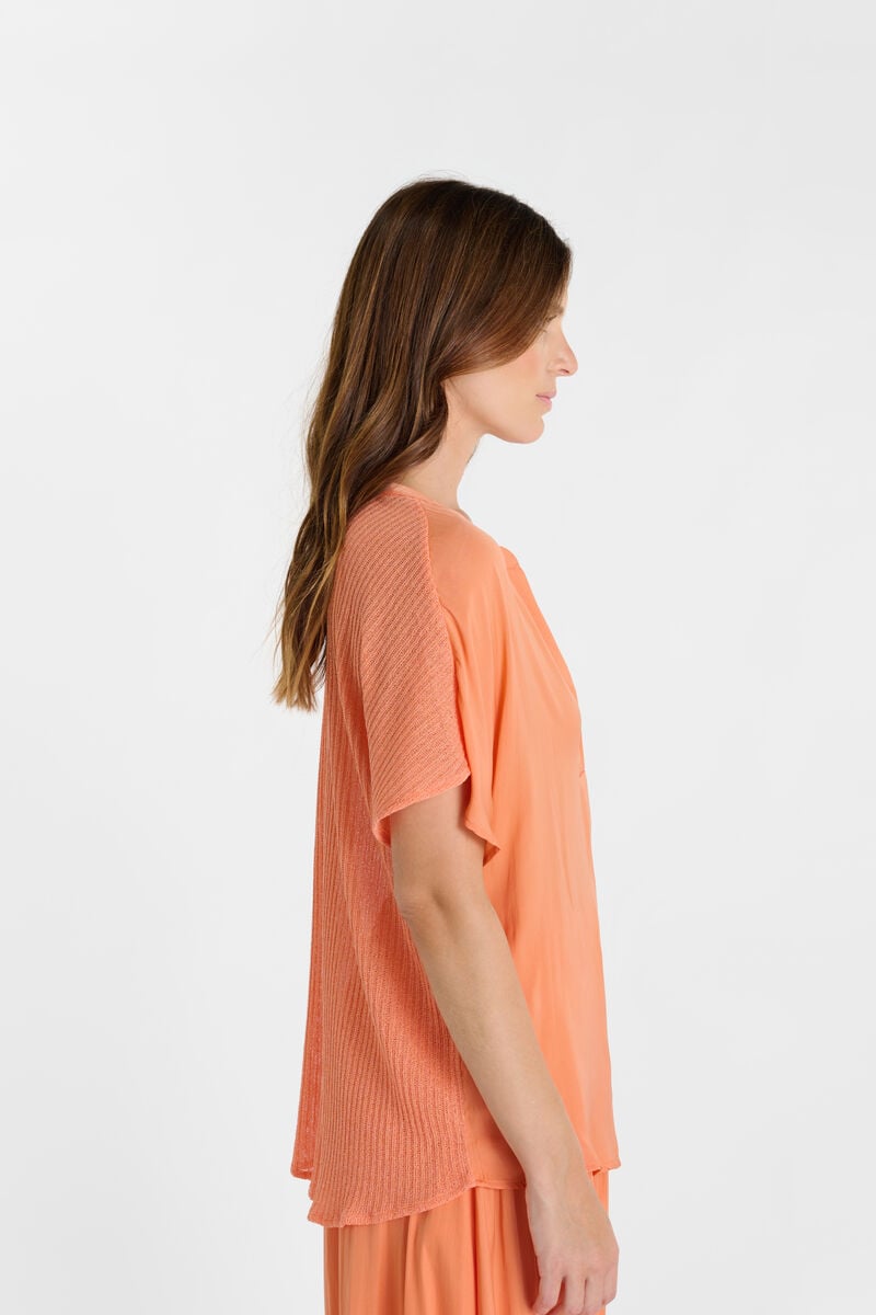 Tunisian-collar top LE TEMPS DES CERISES Orange