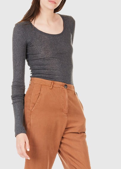 Strak, katoenen T-shirt met ronde hals AMERICAN VINTAGE